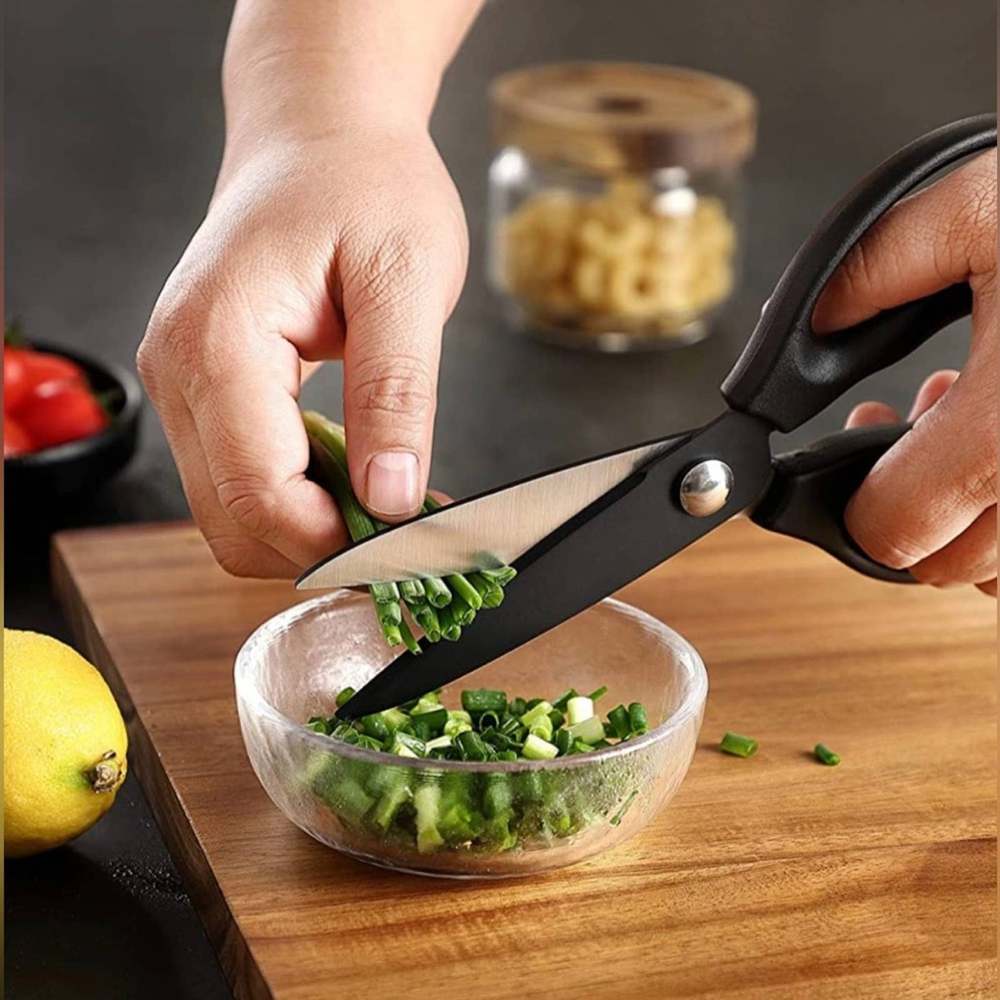 Marco Almond® Dishwasher Safe MA23 Black Kitchen Knife Set, 17 Pieces Stainless