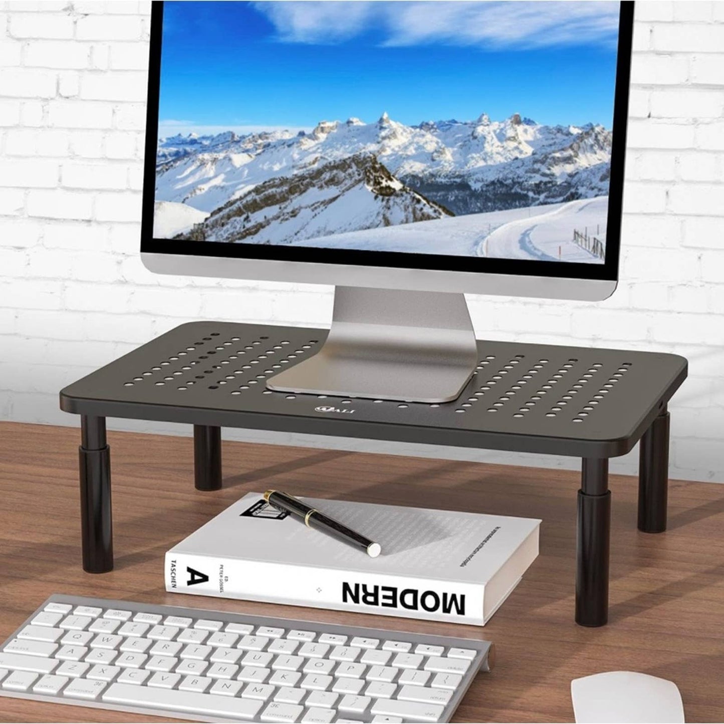 WALI Monitor Stand Riser, Adjustable Laptop Stand Riser Holder, 1 Pack, Black