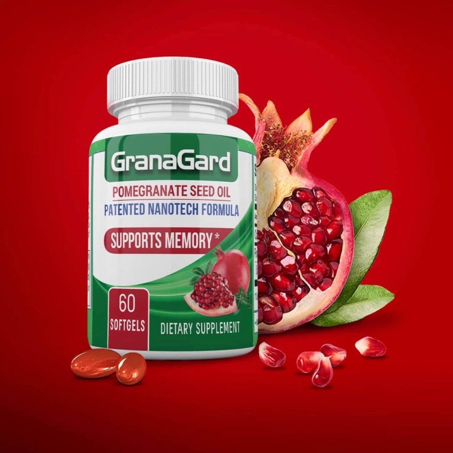 GranaGard Omega 5 Pomegranate Seed Oil, Patented Nanotech Brain Health