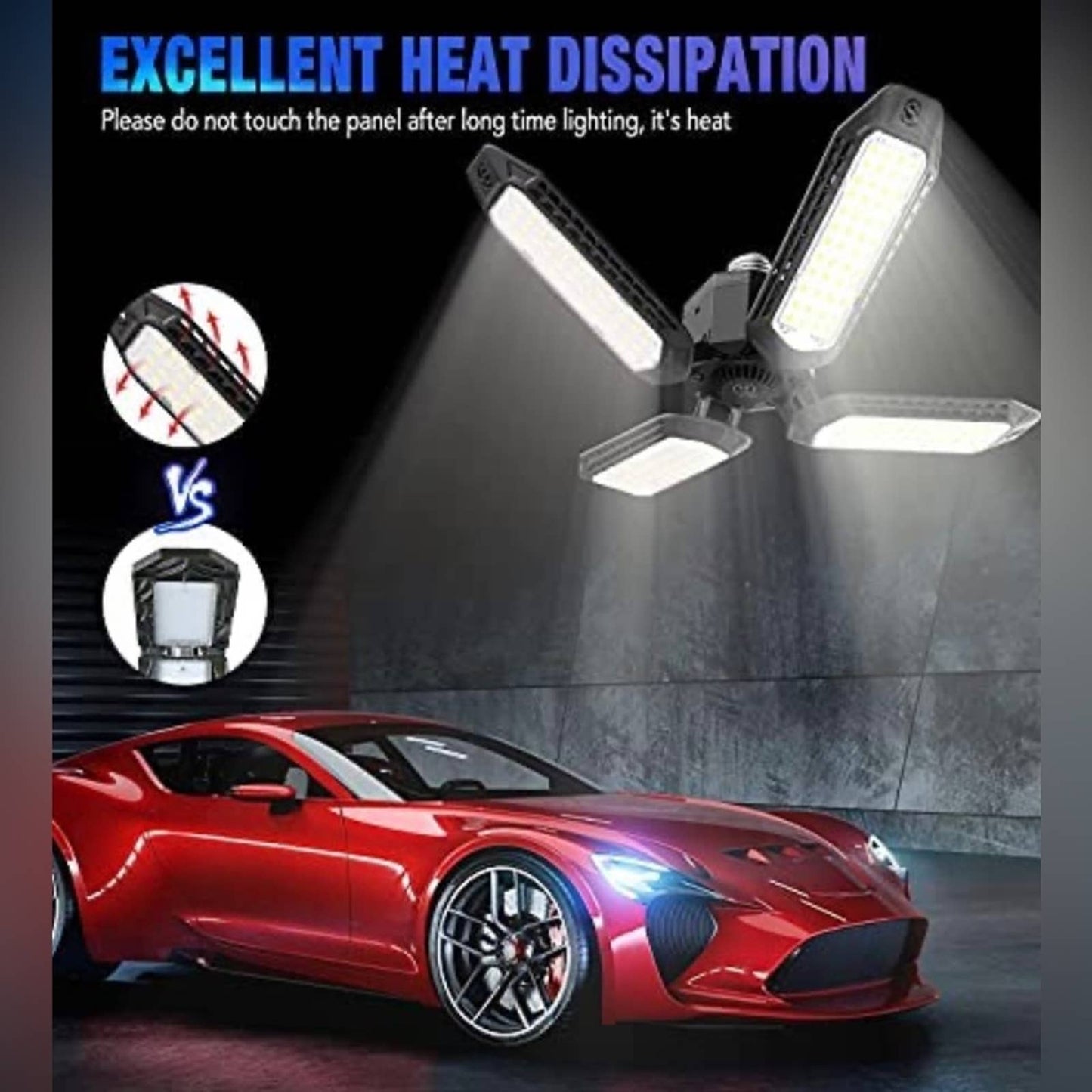 Garage Lights, 2 Pack LED Garage Light, 80W Ceiling LED Shop Lights, 10000LM