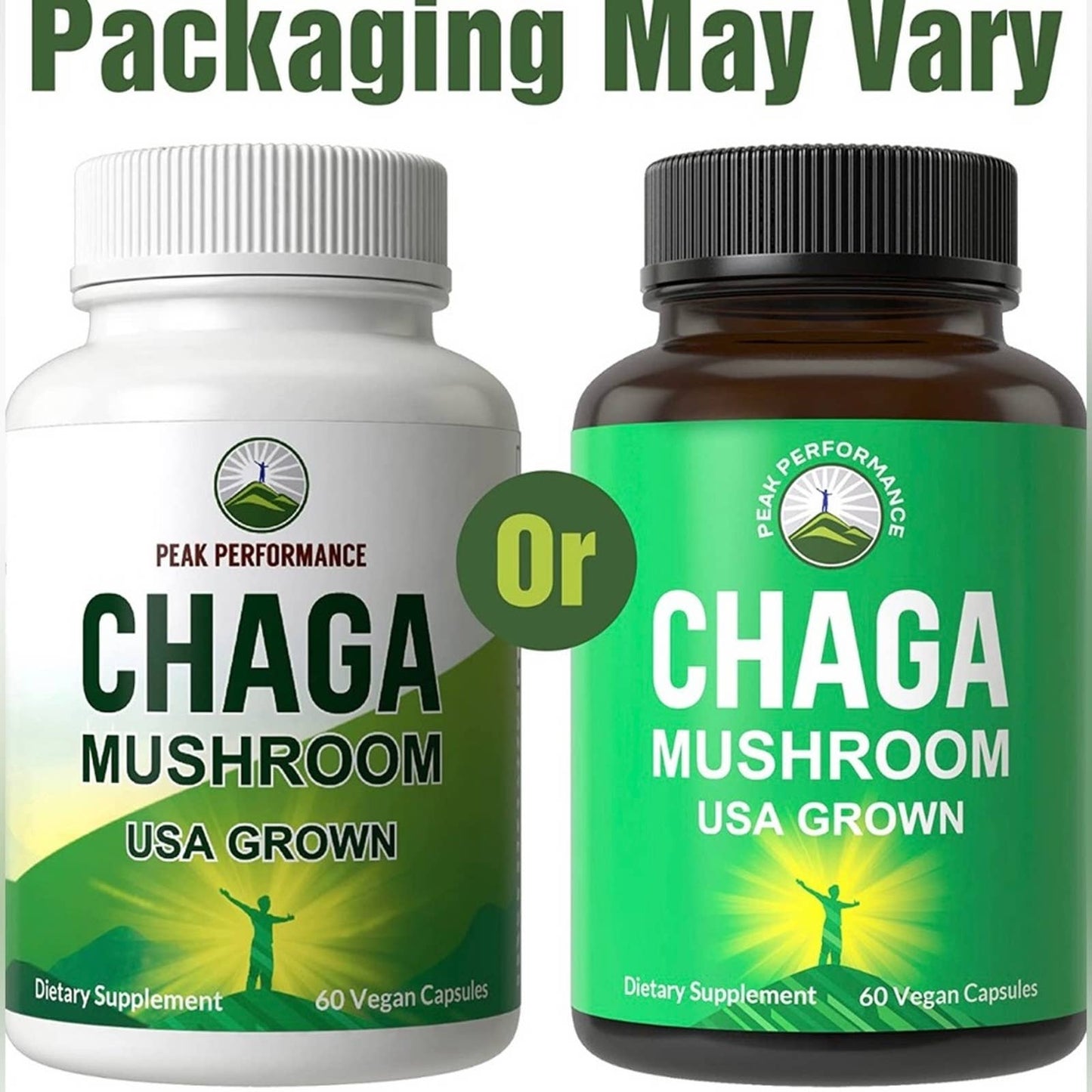 Chaga Mushroom Capsules - USA Grown Made with Chaga Mushrooms 60 Capsules
