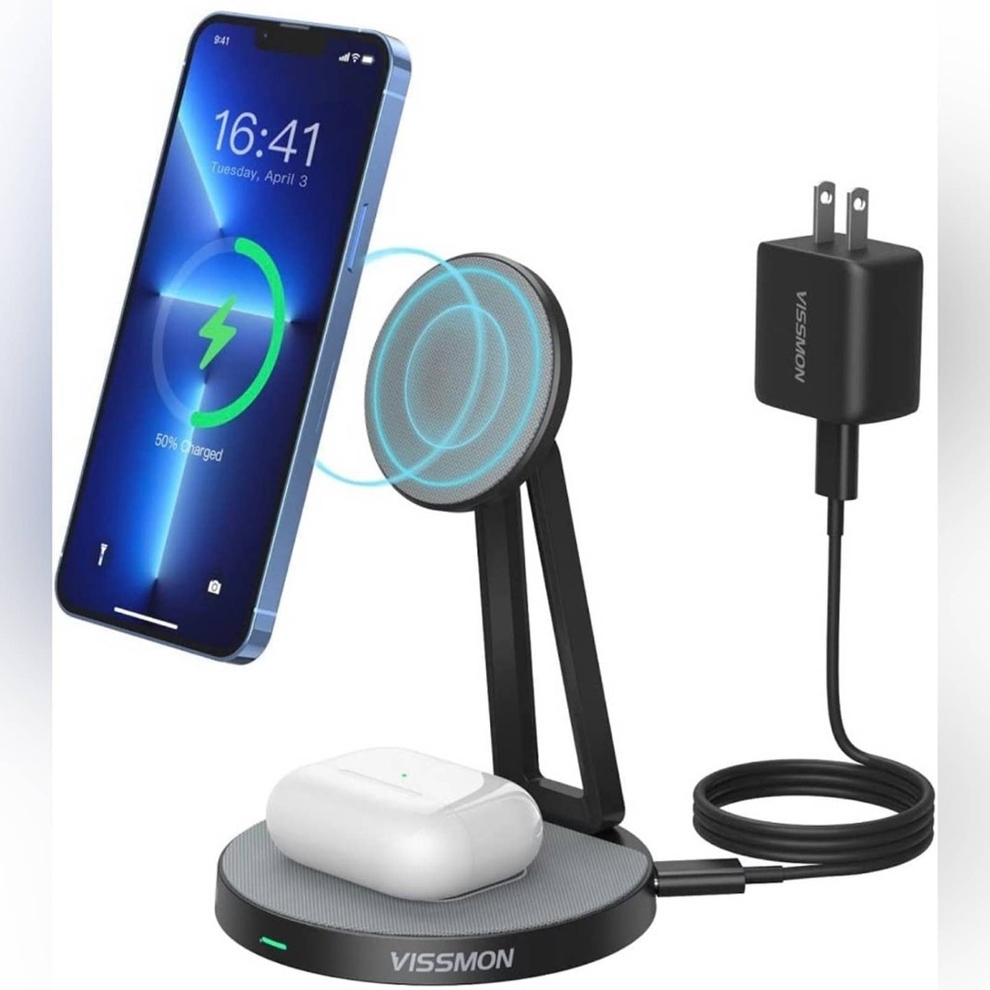 Magnetic Wireless Charger Stand 2 in 1 Wireless Compatible with MagSafe Charge