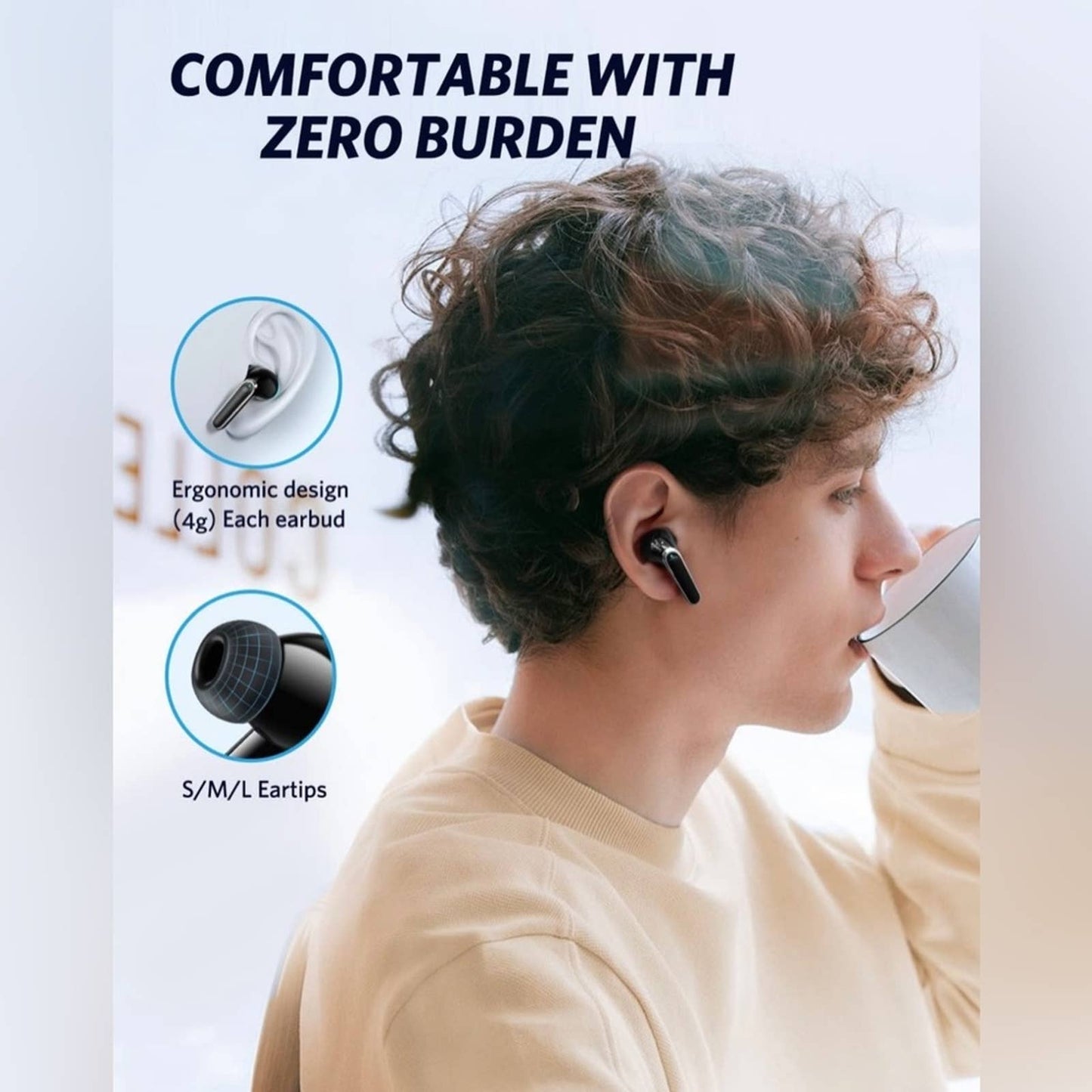 Earbuds Wireless Bluetooth Headphones LED Power Display in Ear Headset Bluetooth