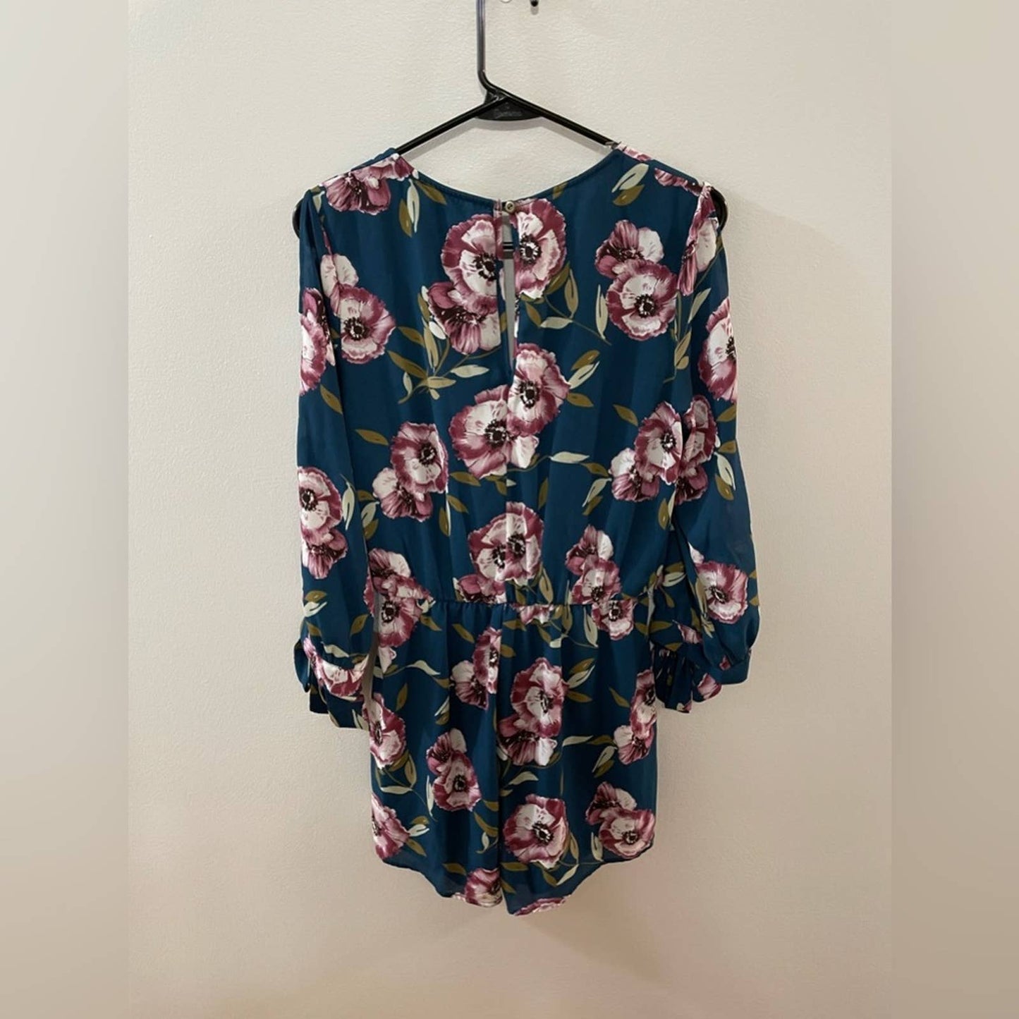 MD Peace Love California Floral Long Sleeve Romper