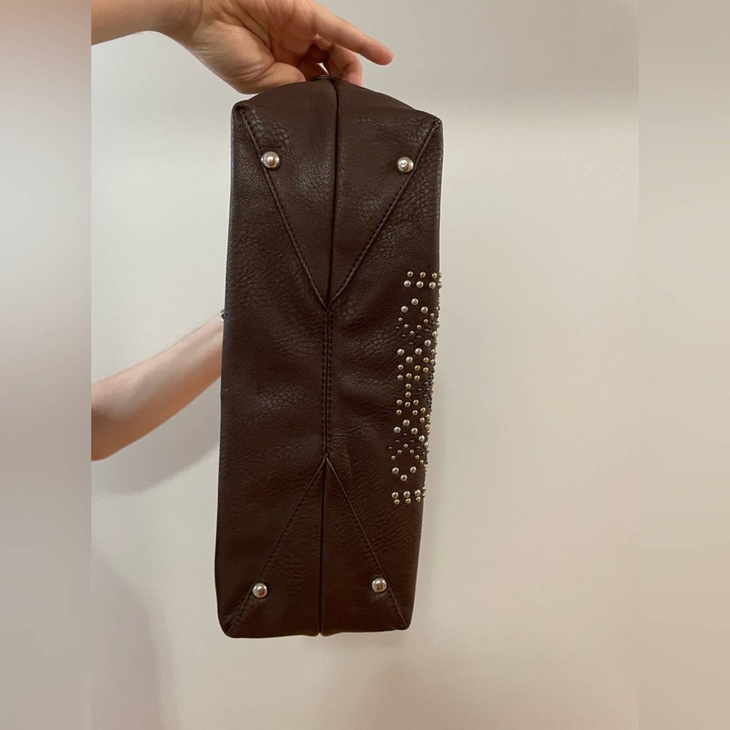 Charming Charlie Brown Studded Handbag