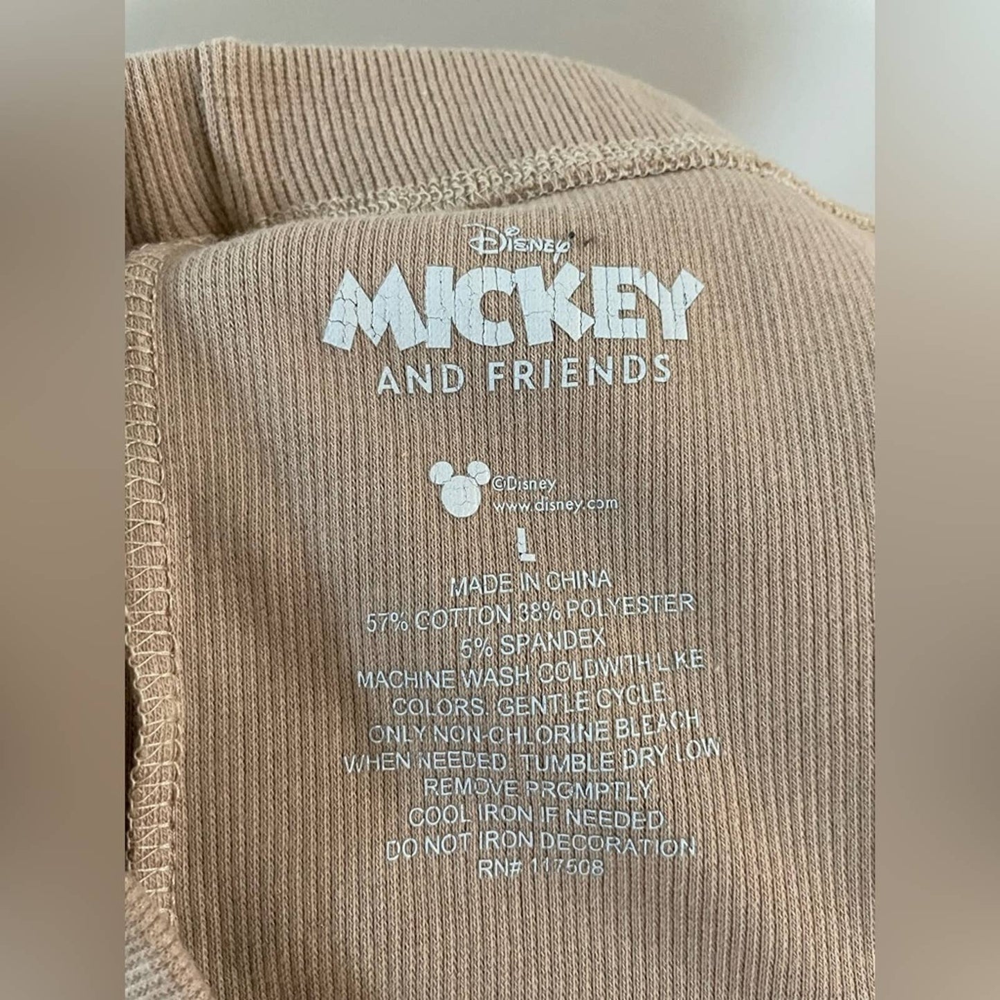 LG Tan Disney Mickey & Friends Ribbed Shorts