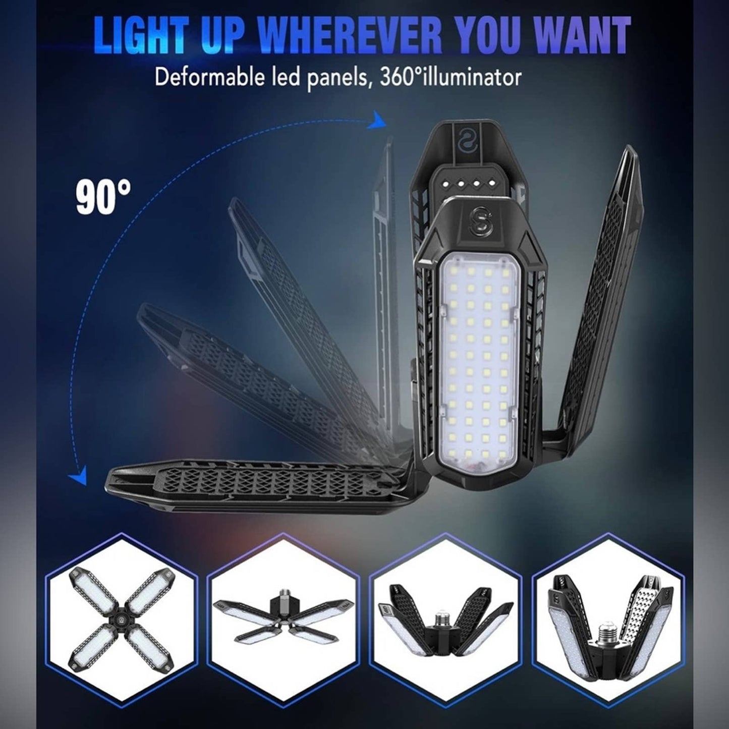 Garage Lights, 2 Pack LED Garage Light, 80W Ceiling LED Shop Lights, 10000LM