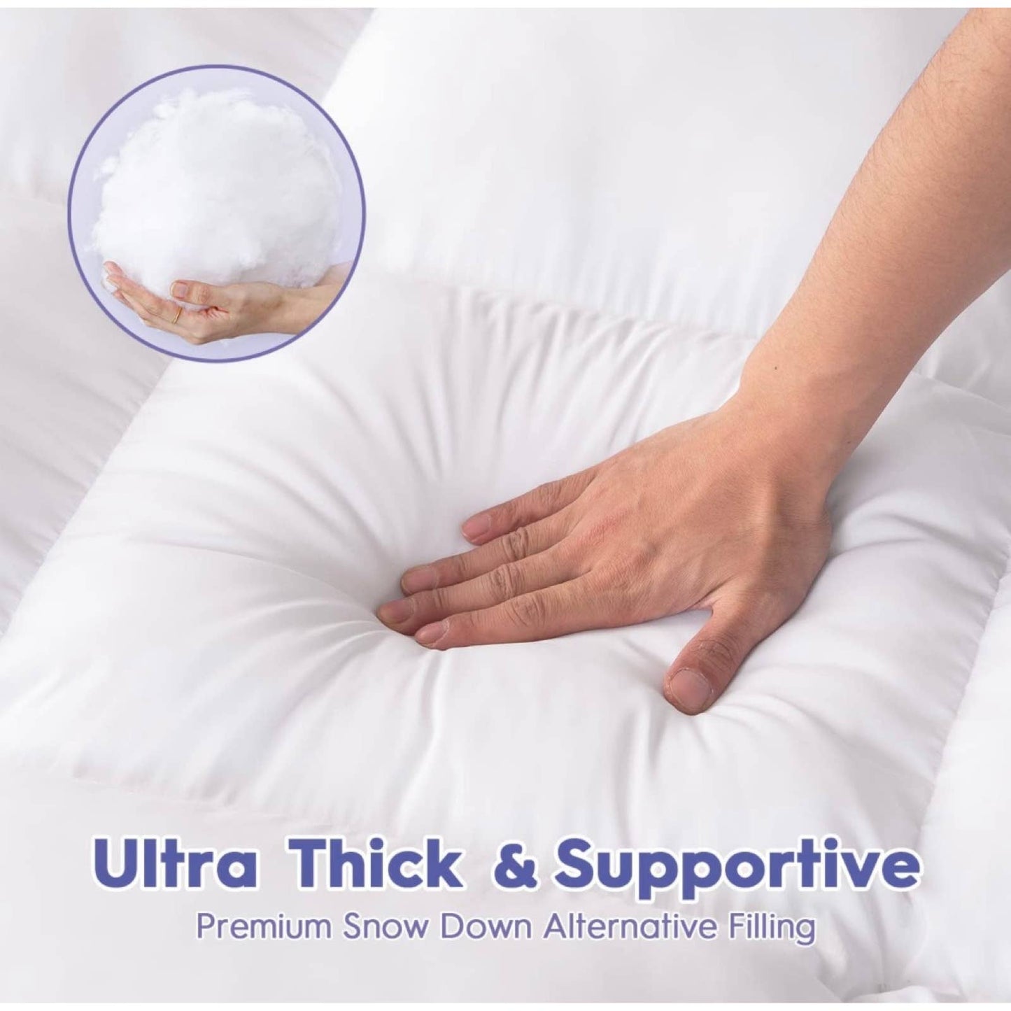 ABENE King Mattress Topper for Back Pain Relief, Extra Thick Mattress Pad Pillow