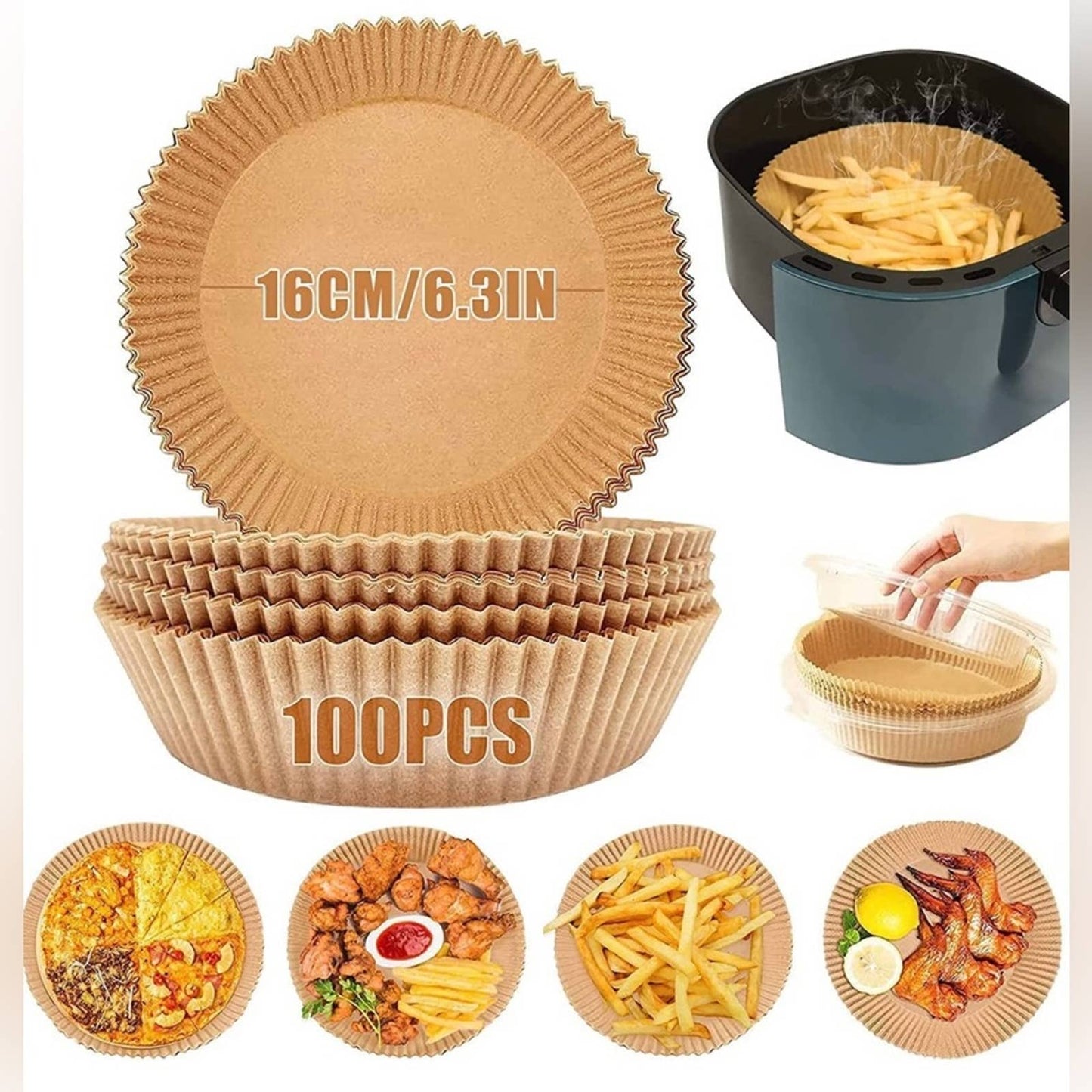 Air Fryer Disposable Paper Liner 100PCS Round Air Fryer Paper Liners 6.3 Consign