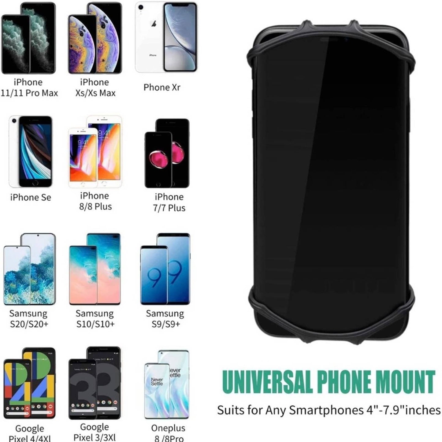 Newppon Bike & Motorcycle Phone Mount : Universal Silicone Cellphone Holder