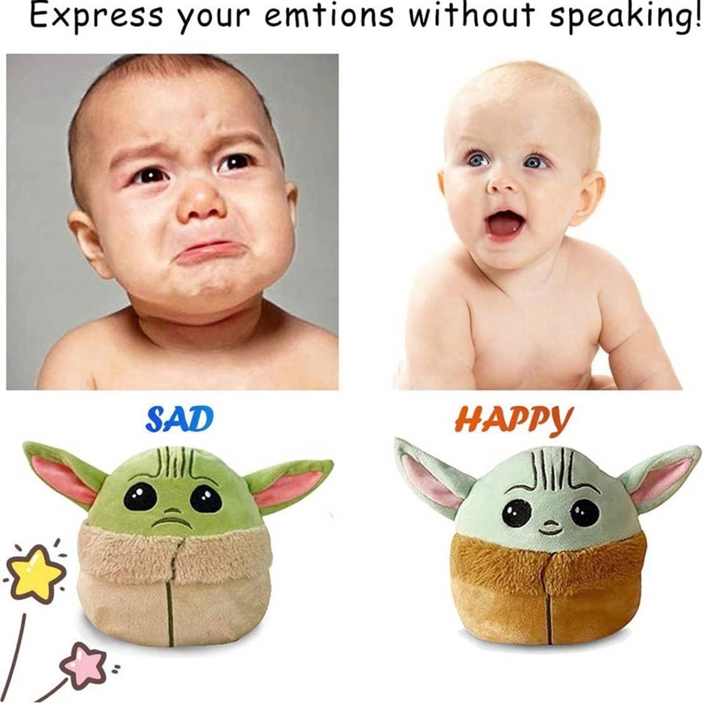 6.6 Inches Reversible Plush Doll, to Show Your Mood - The Best Birthday Gift