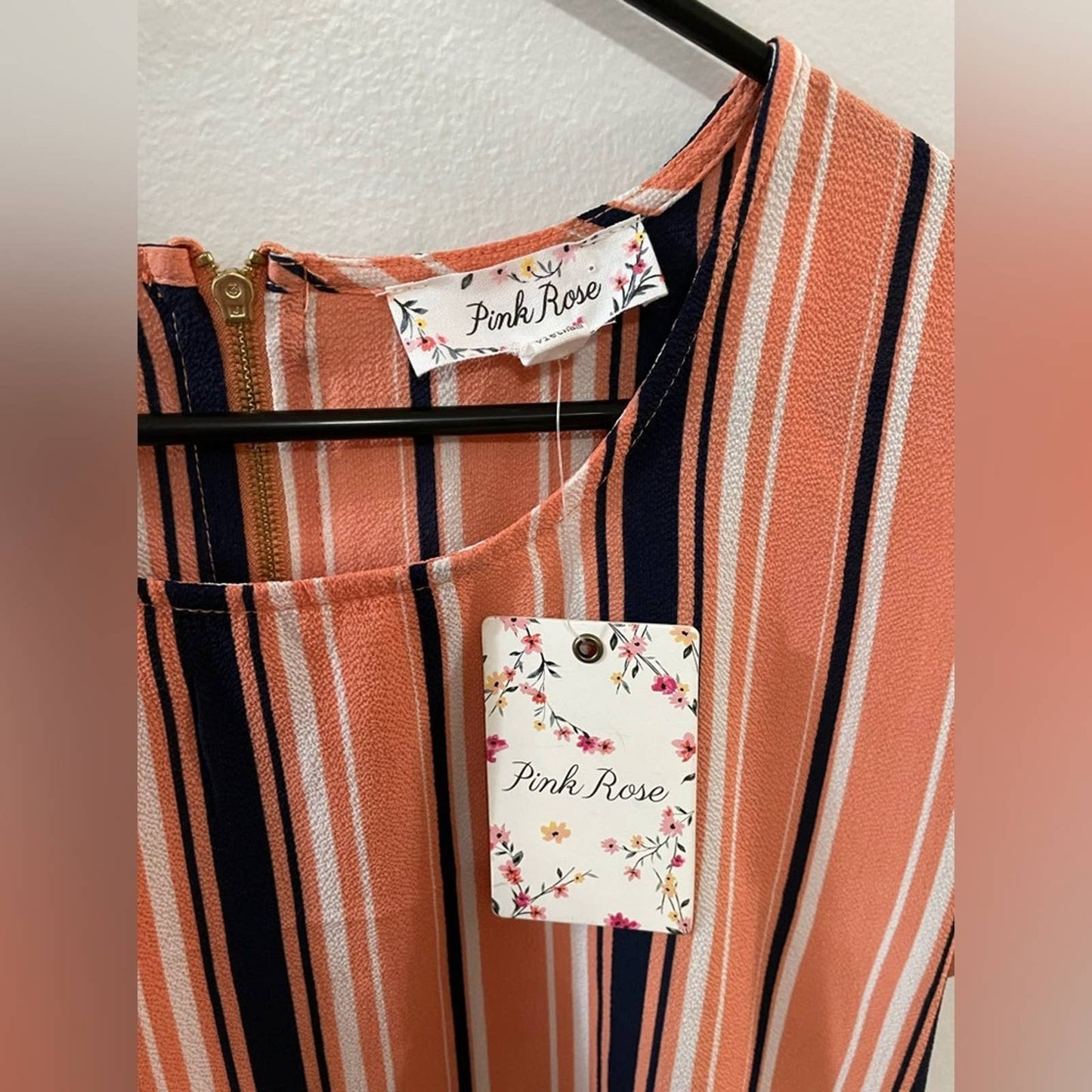 NWT SM Pink Rose Striped Blouse
