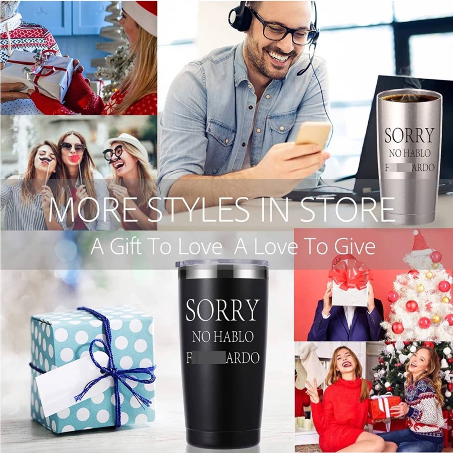 Funny Men Gifts.20 oz Tumbler Gifts for Men (Black)