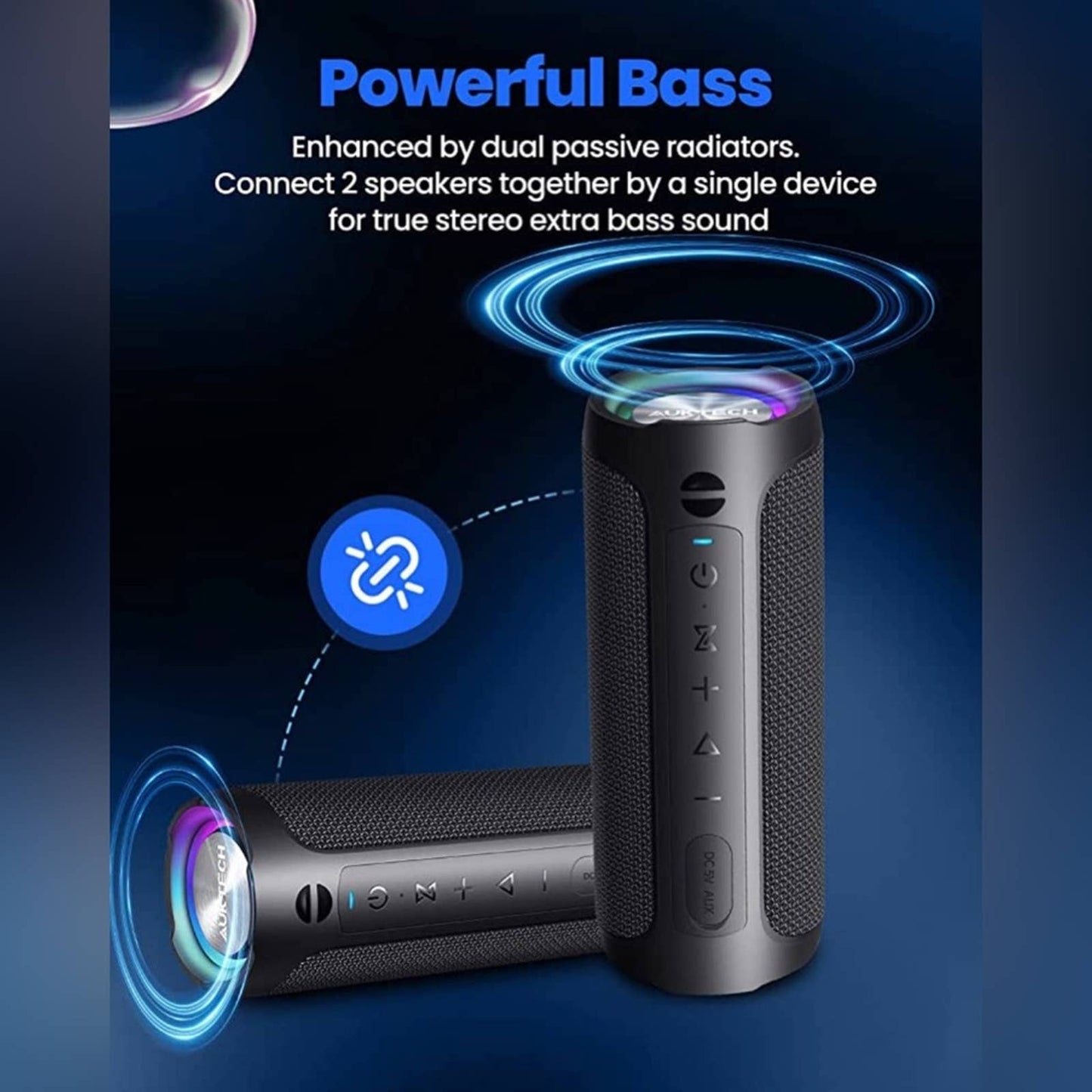 AUKTECH Bluetooth Speakers - Portable Speakers Bluetooth Wireless(100ft), 24W