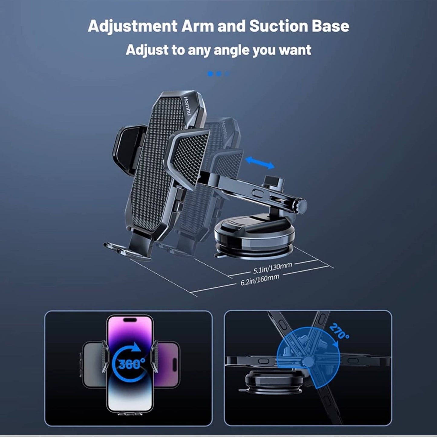 Homhu Phone Mount for Car Universal Car Phone Holder Mount