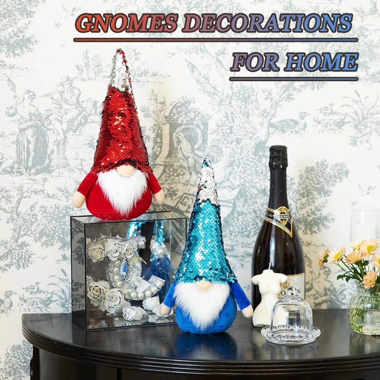 Christmas Gnomes Decor - Flip Sequins Sparkle Gnomes - Gnomes Decoration Red 1PC
