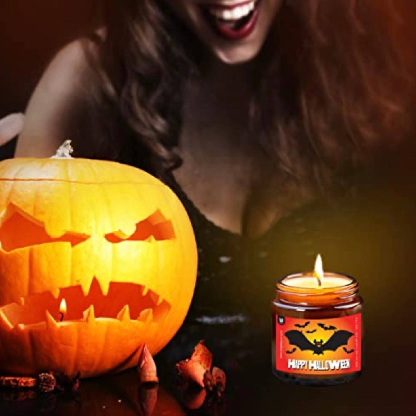 Happy Halloween Candle, Jasmine & Sandalwood, Halloween Candle