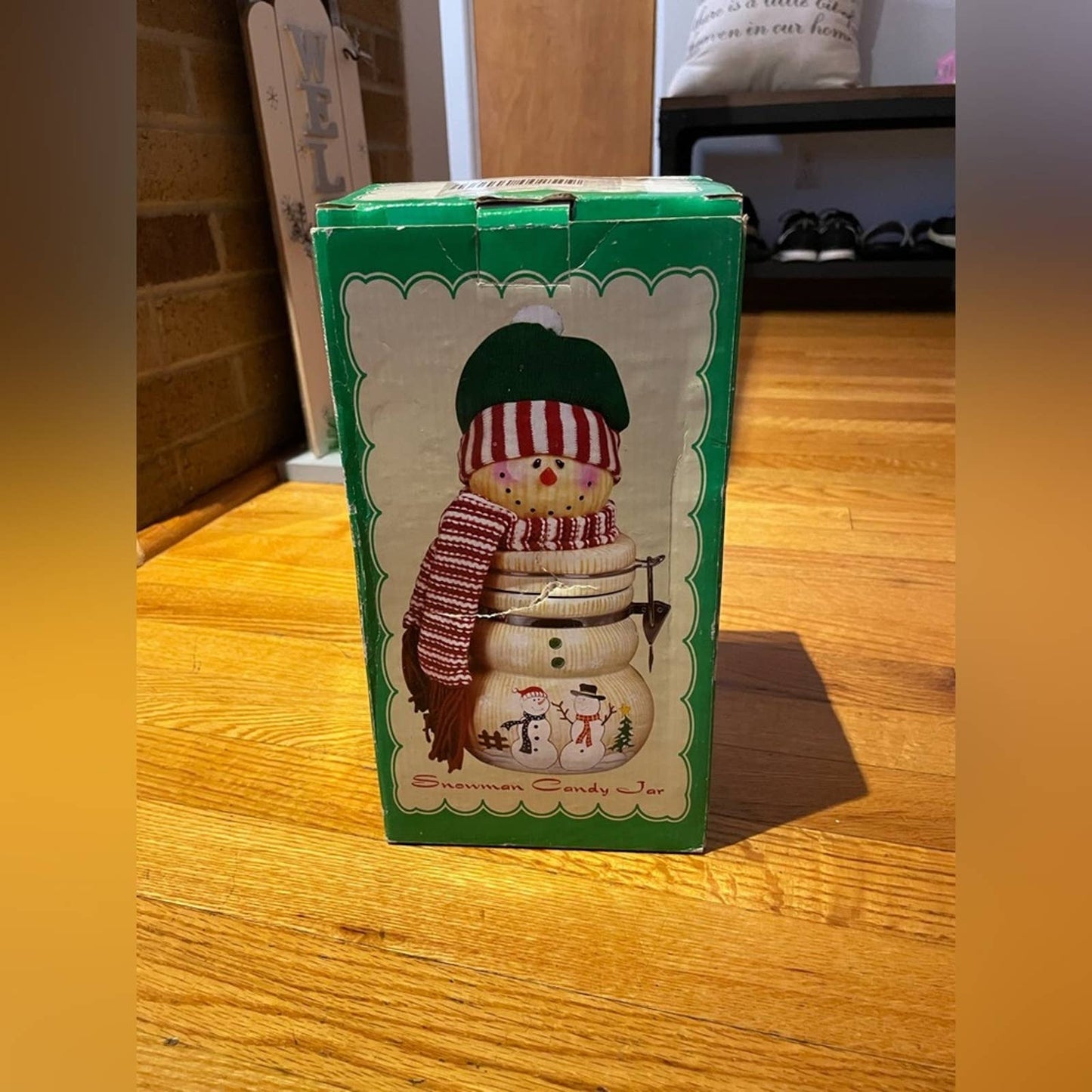 Snowman Cookie Jar Like New Cute Christmas
