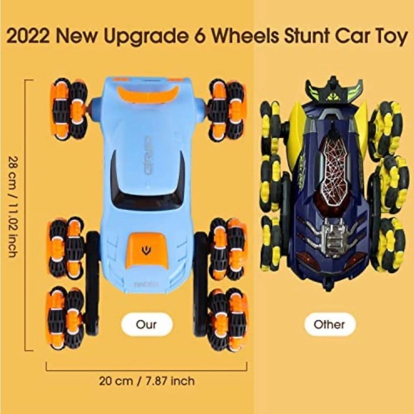 6WD Remote Control Car, RC Stunt Car 360°Rotating, Drifting, Lights, Music