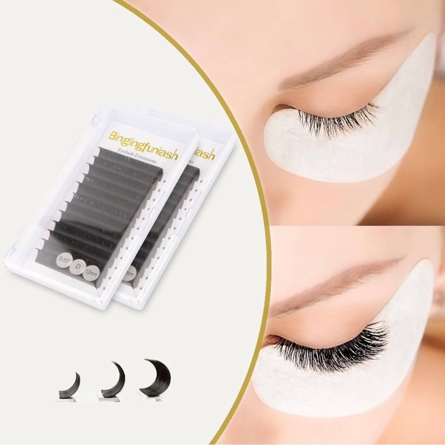 Volume Eyelash Extensions Lashes C Curl 0.07mm Blooming Single 20mm Length