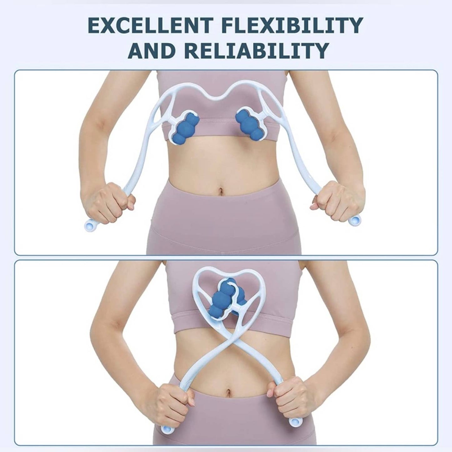Neck Massager, Rolling and Pressure Point Massage-Blue(6 Massage Rollers)