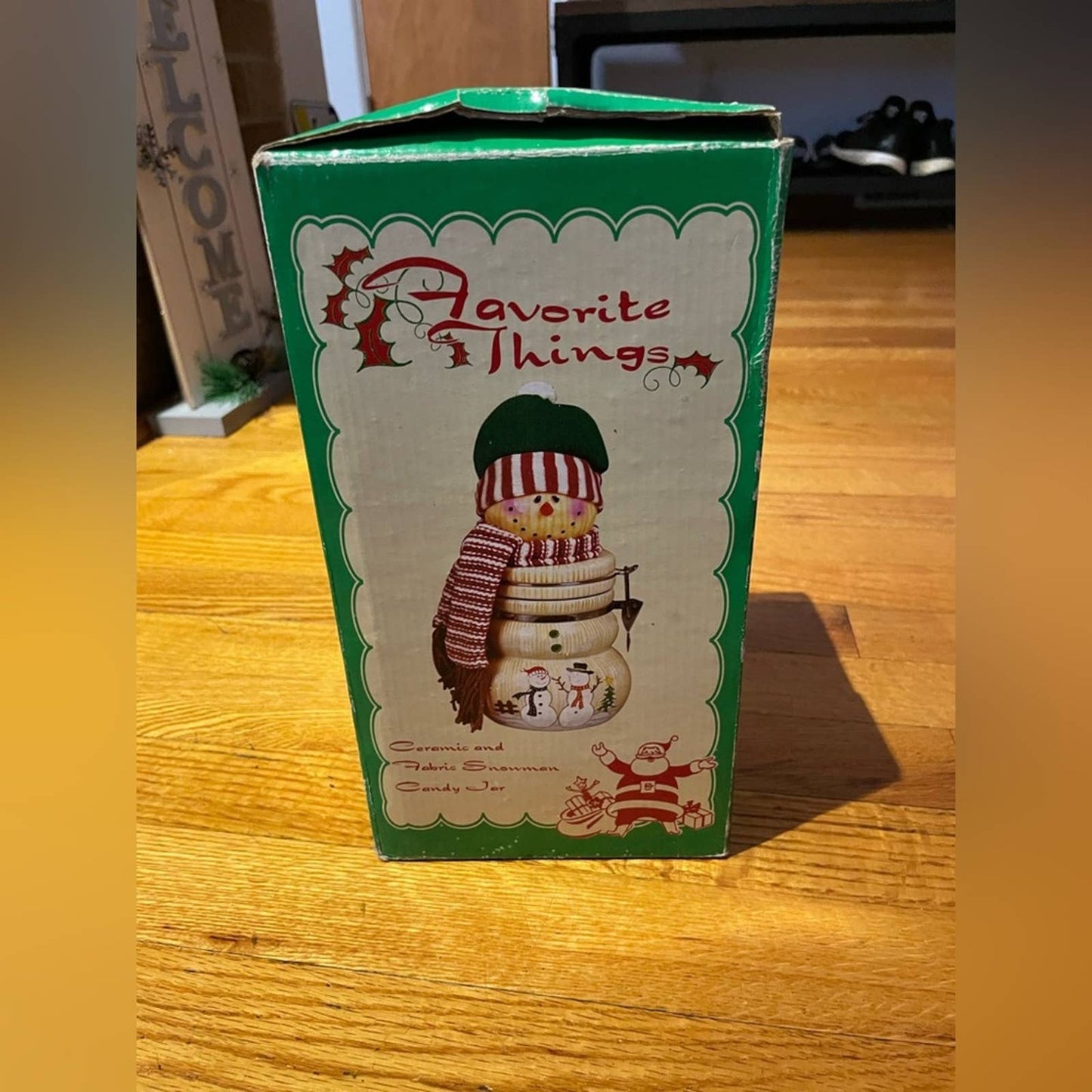 Snowman Cookie Jar Like New Cute Christmas