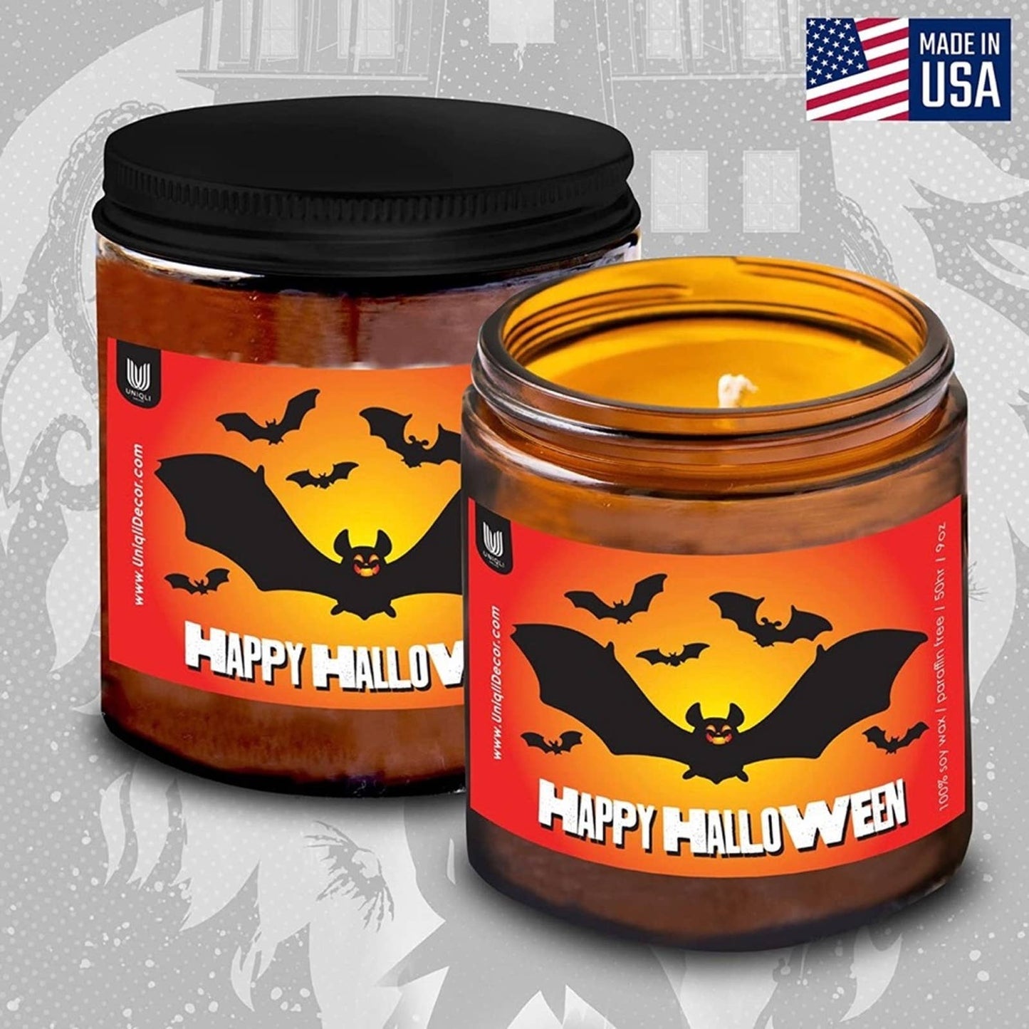Happy Halloween Candle, Jasmine & Sandalwood, Halloween Candle