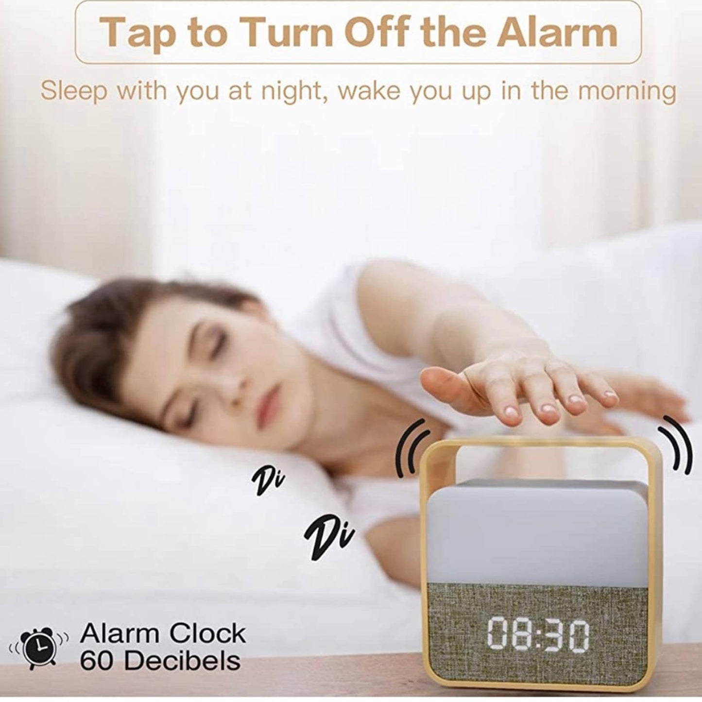 Kintion Alarm Clock Night Light for Childrens/Teenager, Portable Night Light