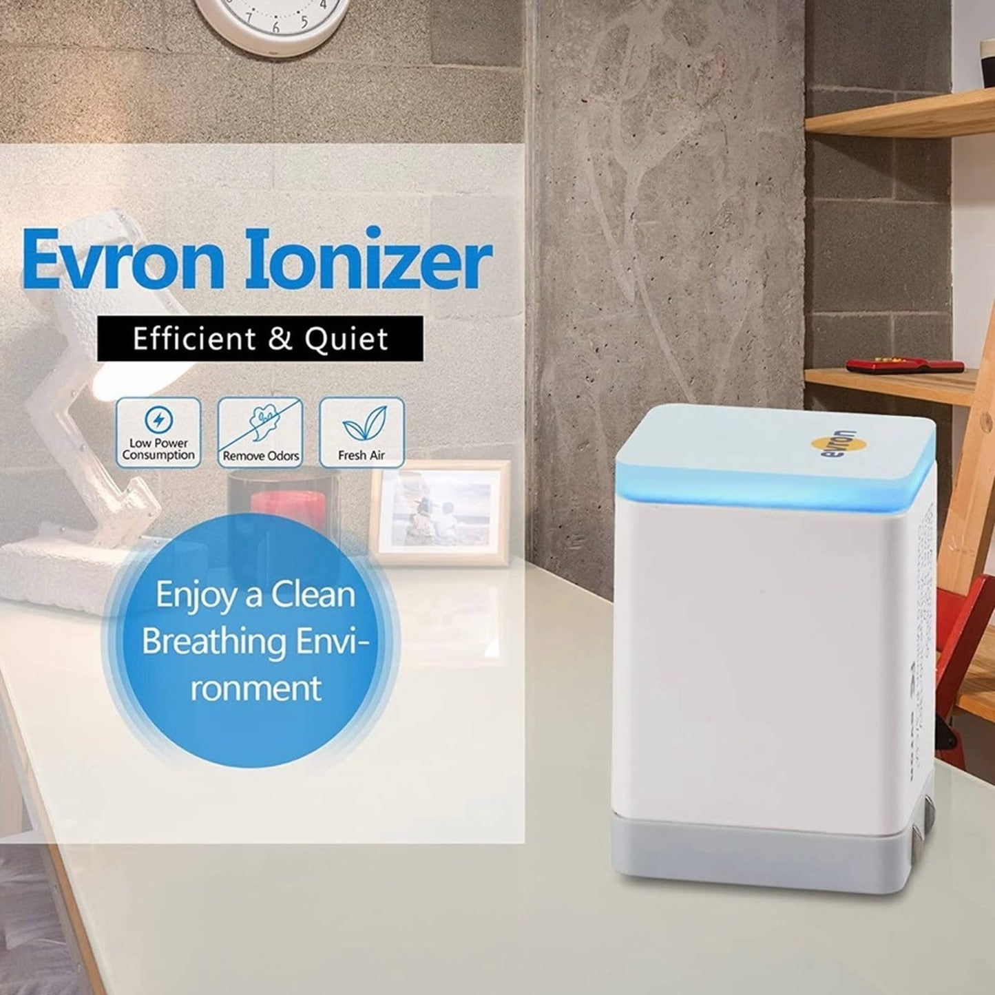 Evron Air Ionizers for Home,Negative Ion Plug In Filterless Folding Prongs