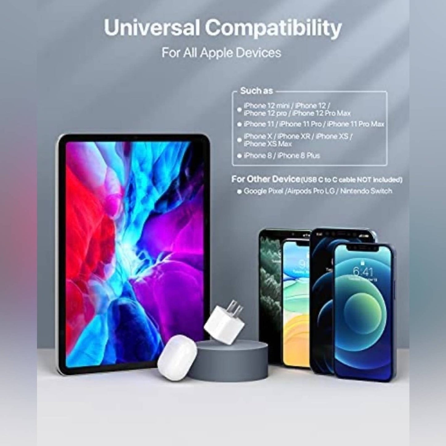 FEGO 20W USB C PD Fast Charger, Compact 20W Charger USB-C Wall Charger