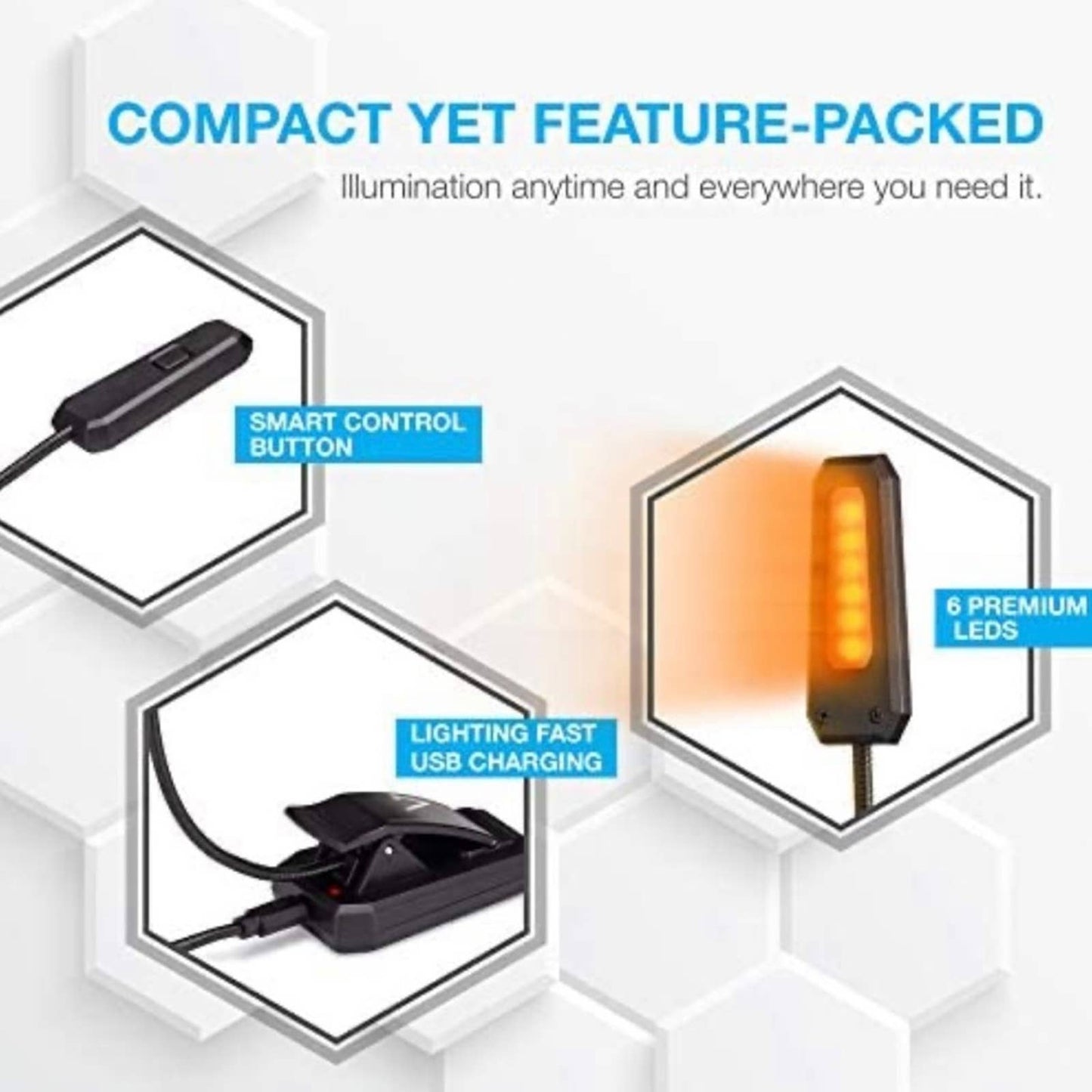 Book Light Pro, Rechargeable Reading Light, Book Light Warm Amber Light
