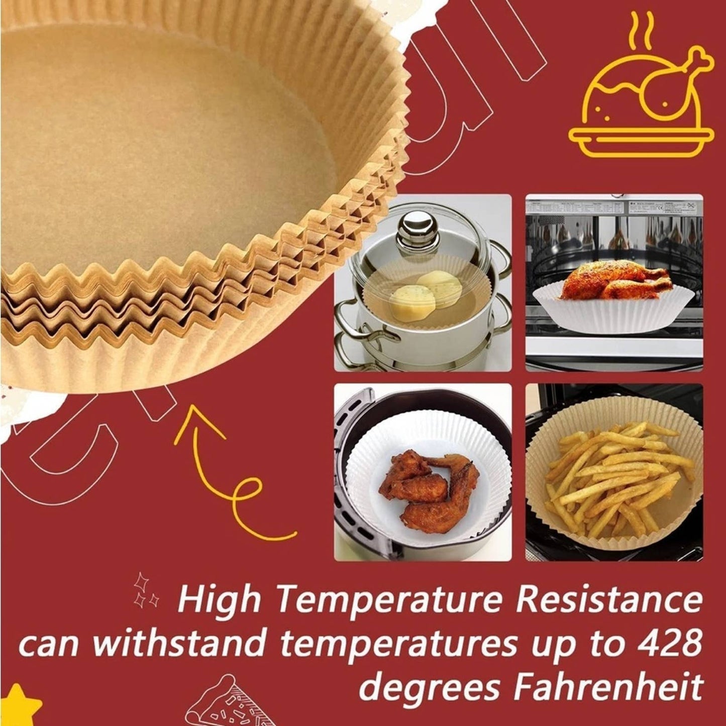Air Fryer Disposable Paper Liner 100PCS Round Air Fryer Paper Liners 6.3 Consign