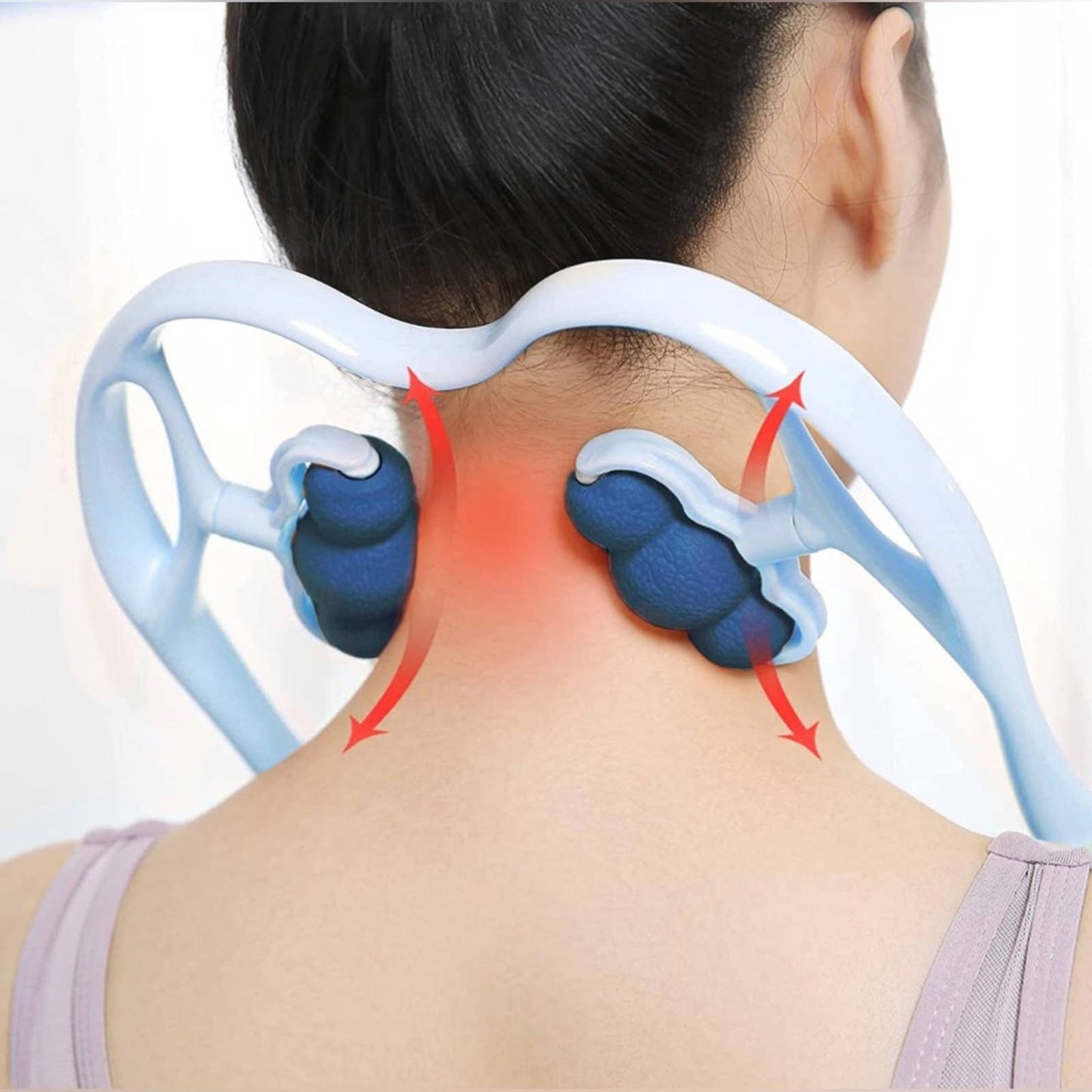 Neck Massager, Rolling and Pressure Point Massage-Blue(6 Massage Roller Balls)