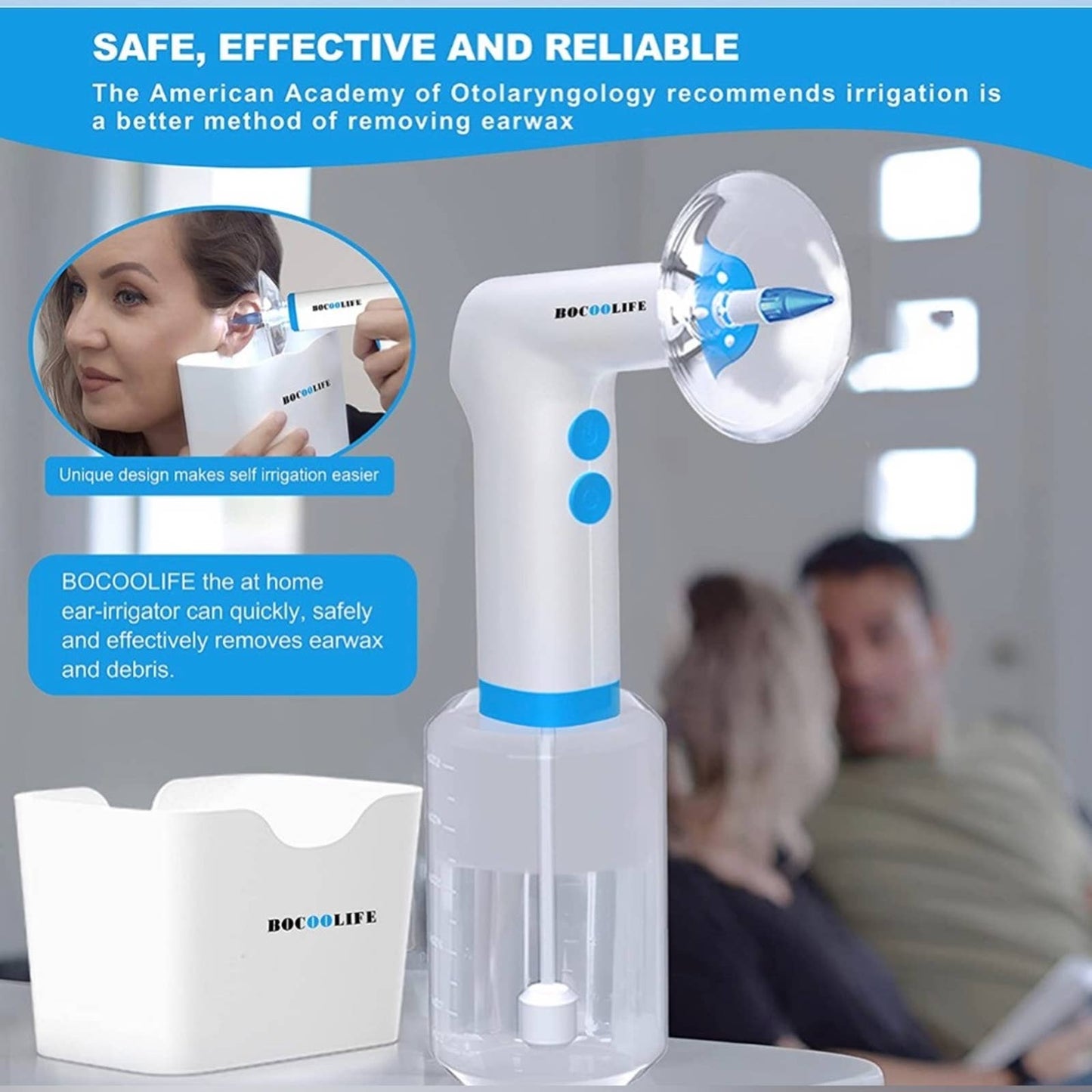 BOCOOLIFE Electric Ear Wax Removal Ear Irrigation Water Cleaner Kit