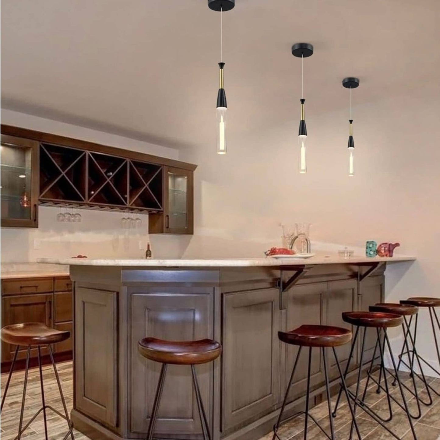 Pendant Light Fixtures 3D Carved Candle Decorative Crystal Pendant Light