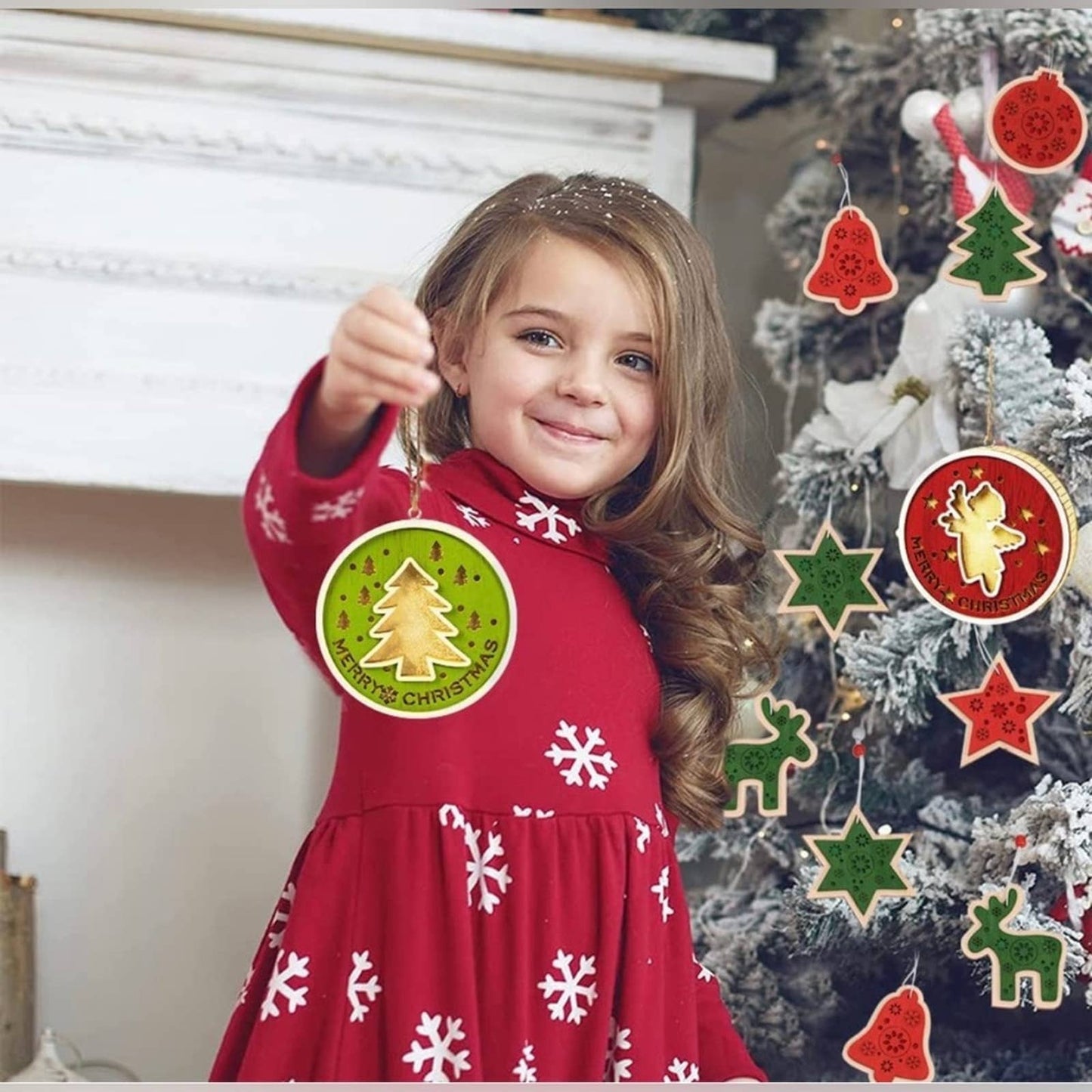 TOBENUB Christmas Decorations, Wooden Christmas Ornaments for Hanging Decoration