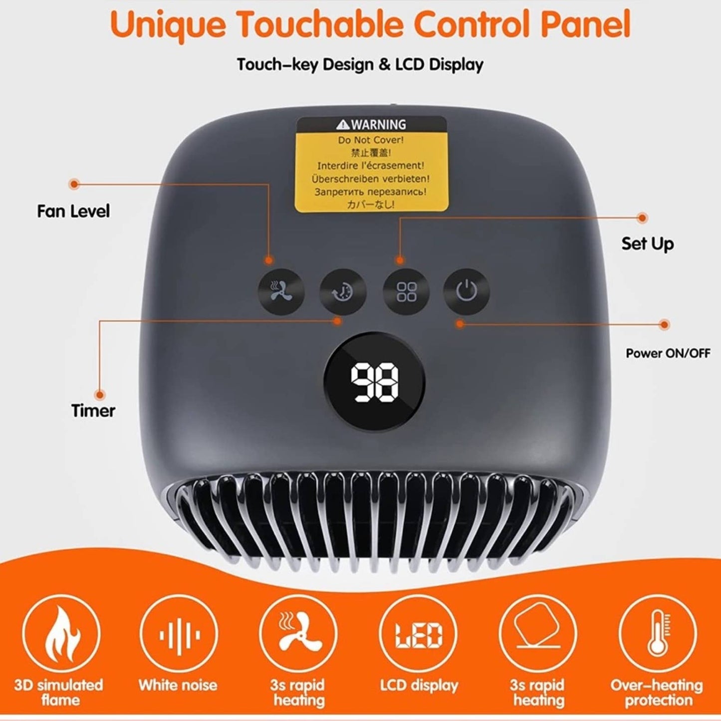 Space Heater for Indoor Use - Halikao Simulated Flame Effect Electric Fireplace