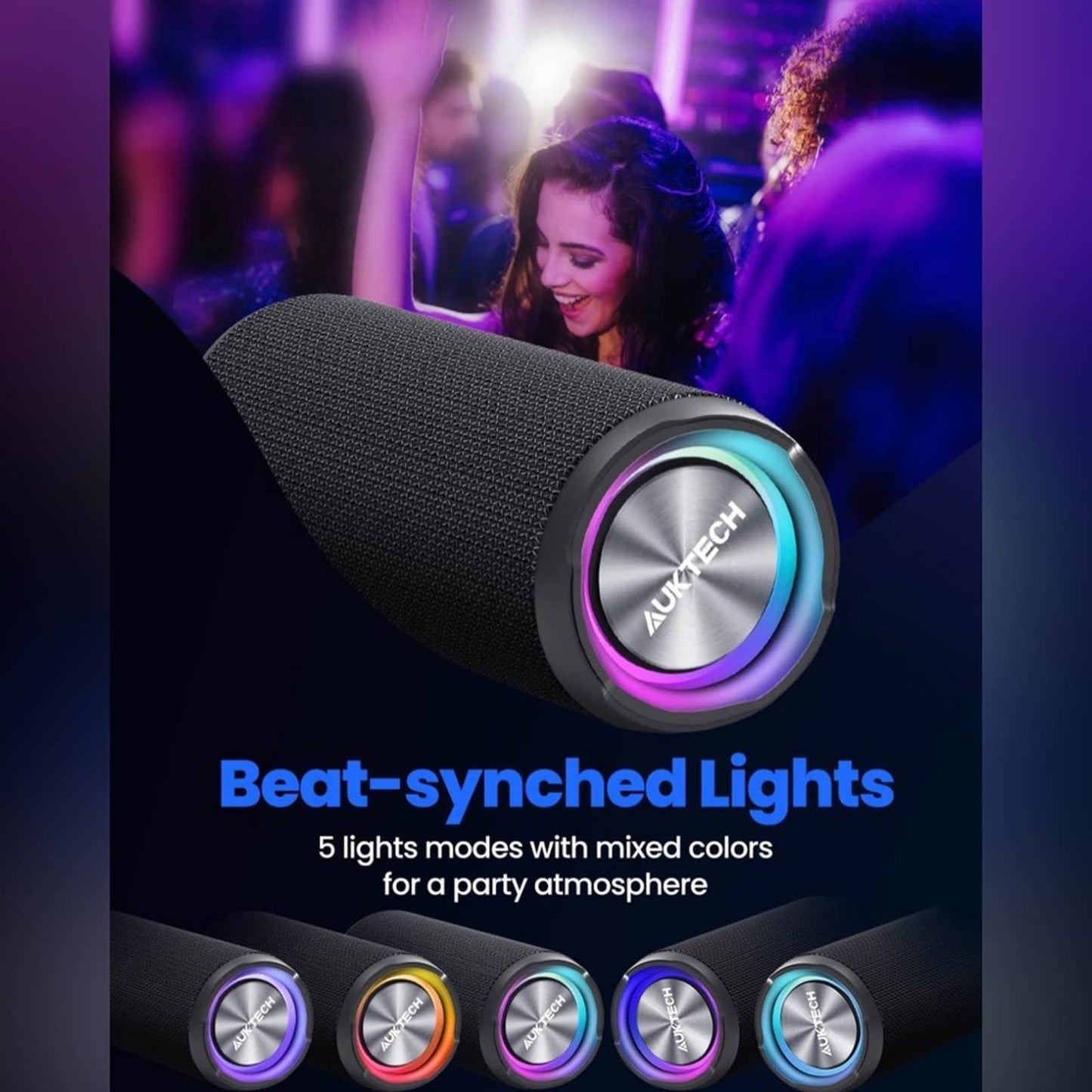 AUKTECH Bluetooth Speakers - Portable Speakers Bluetooth Wireless(100ft), 24W