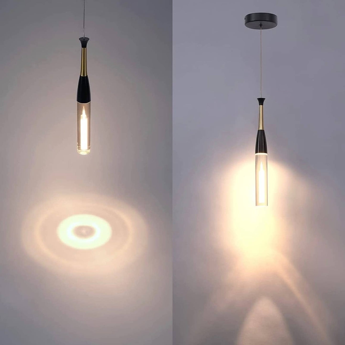 Pendant Light Fixtures 3D Carved Candle Decorative Crystal Pendant Light