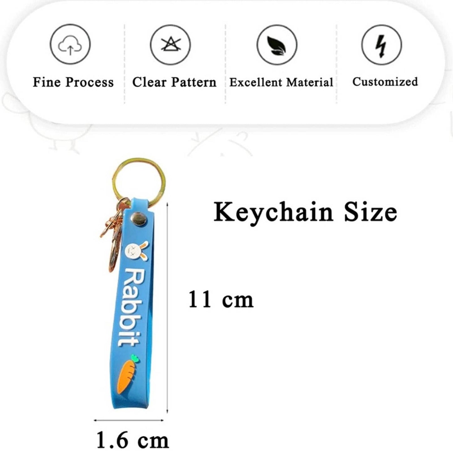 LWZHLED Cute Keychain Gift, Keychains With Golden Metal Key Ring
