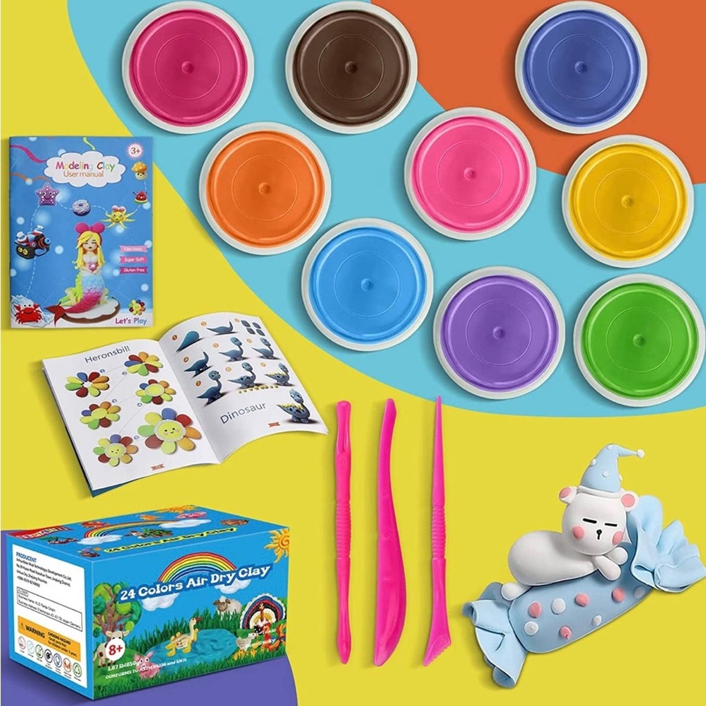 ifergoo Modeling Clay Kit - 24 Colors Magic Air Dry Ultra Light Clay