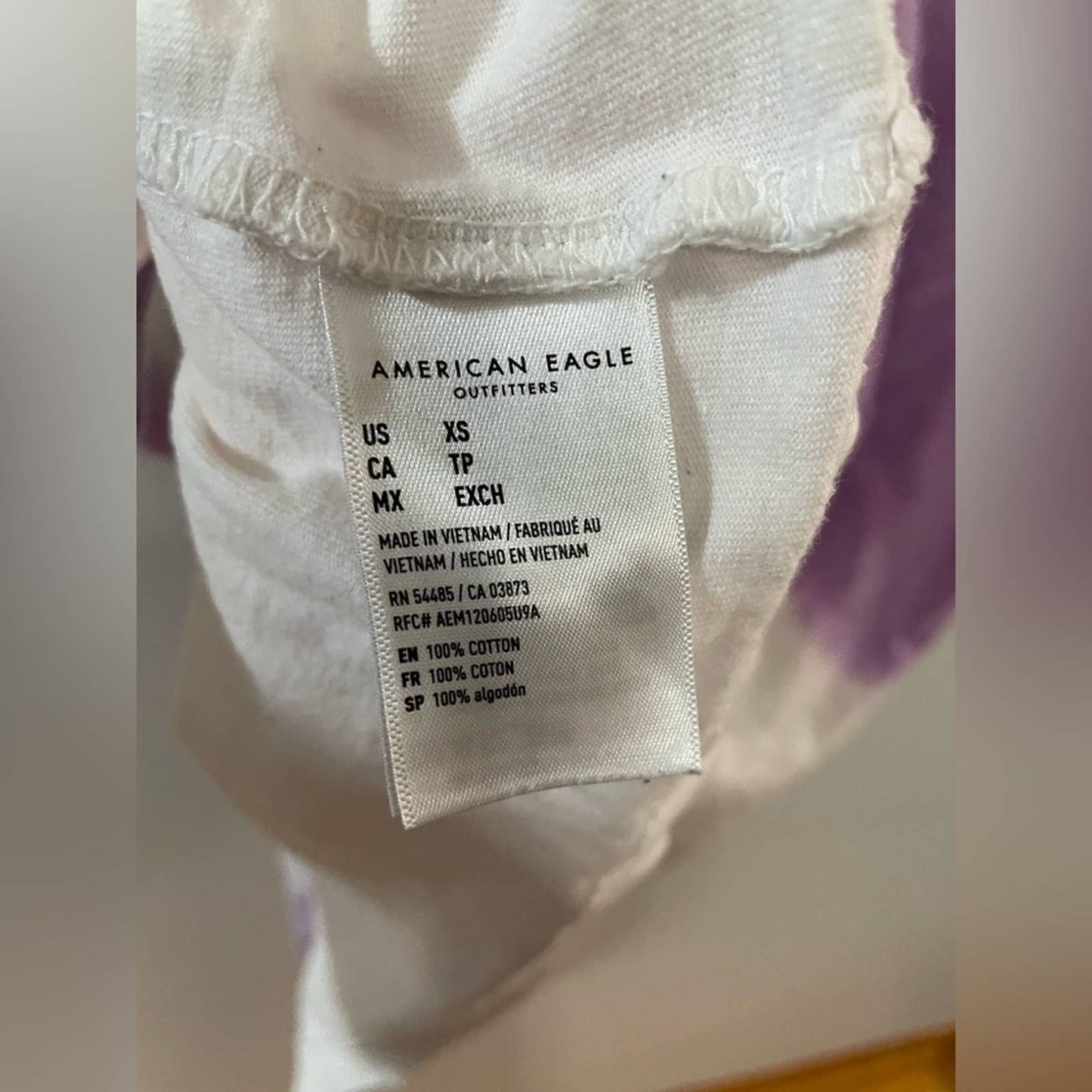 XS American Eagle Purple Tie Dye Shirt