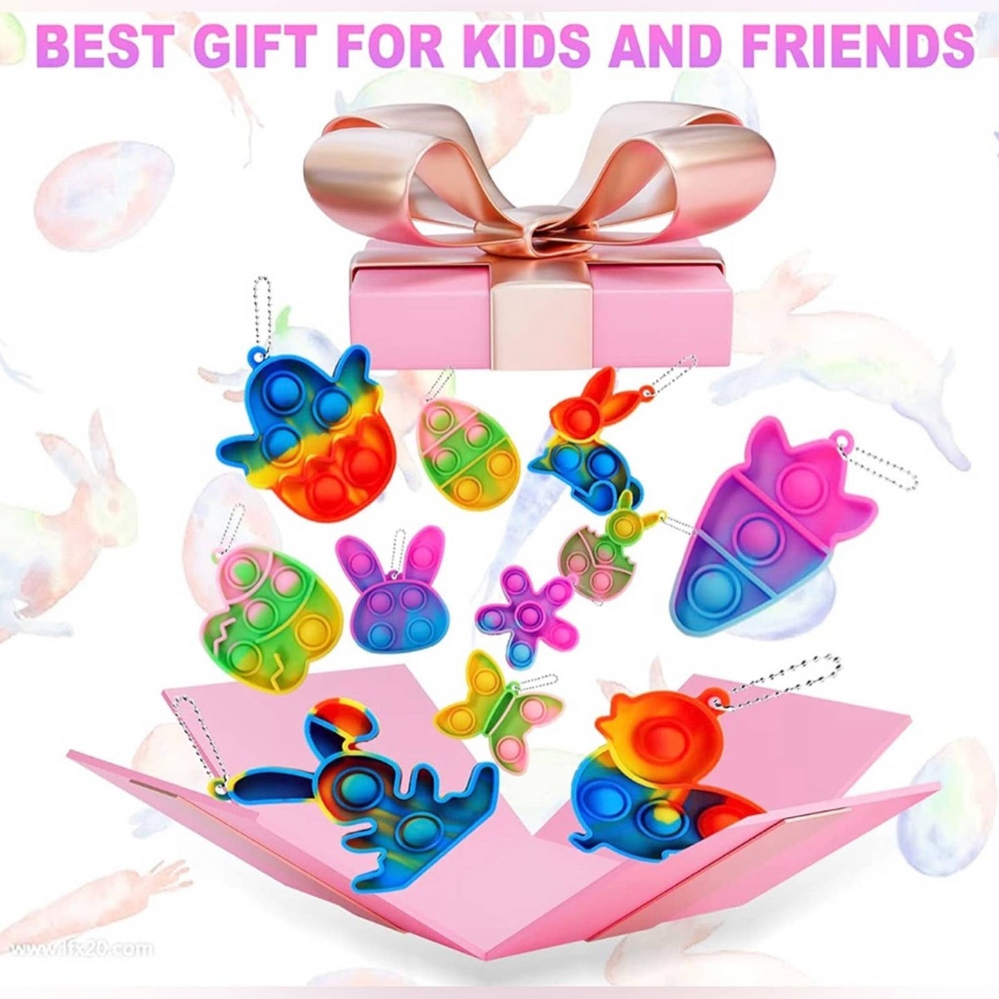 AHEYE 36Pcs Easter Mini Push Pop Bubble Fidget Toy