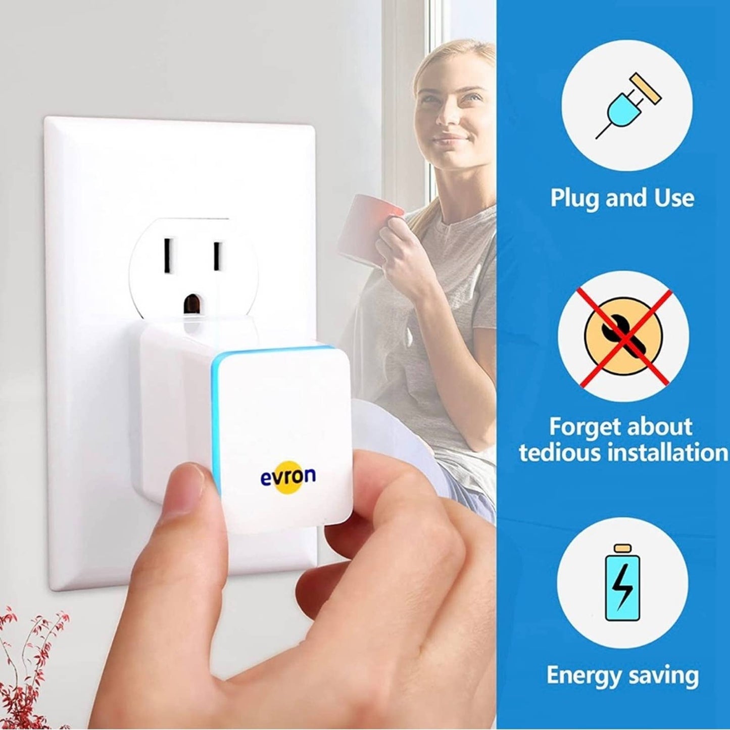 Evron Air Ionizers for Home,Negative Ion Plug In Filterless Folding Prongs