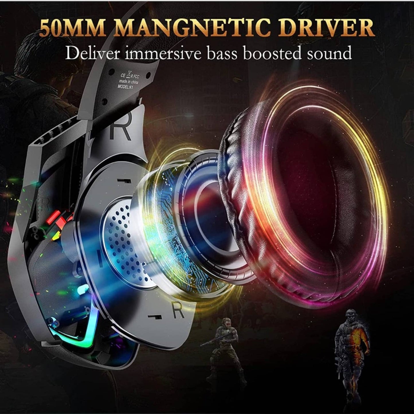 Gaming Headset for PS4 PS5 Xbox one PC, PS4 Headset with Noise Cancelling Mic