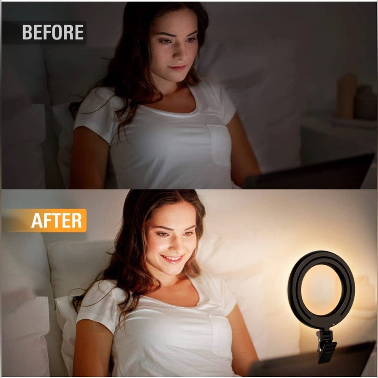 Kaiess Video Conference Lighting, 6.5" Clip on Ring Light for Computer Laptop