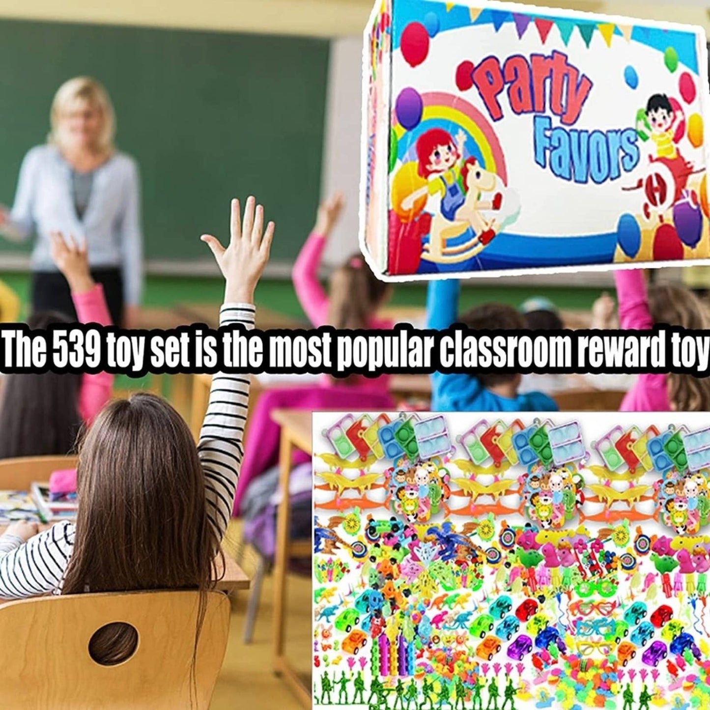 539 PCS Party Favors for Kids 3-5 4-8-12, Fidget Toys Pack, Birthday Gift Toys