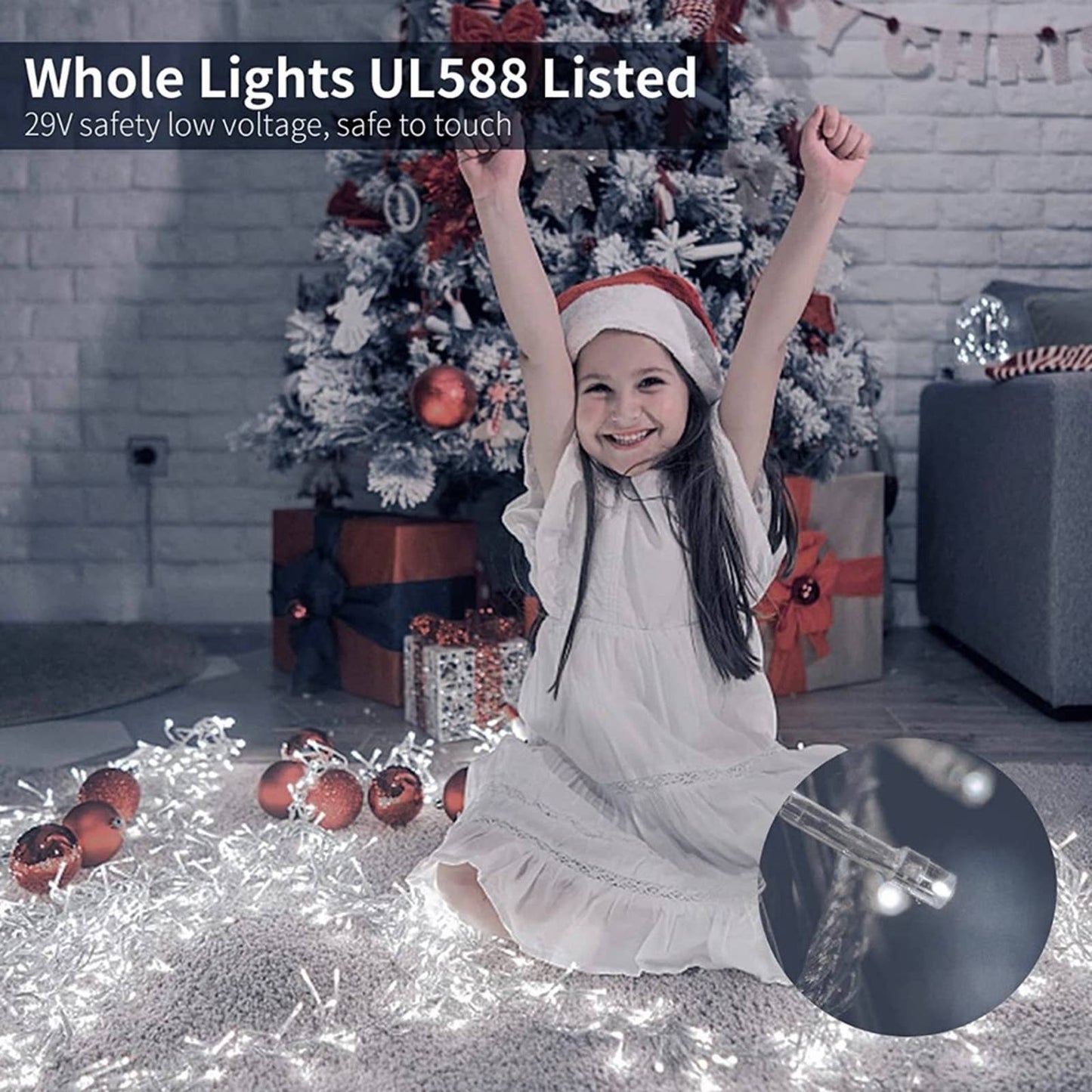 Christmas Icicle Lights Outdoor 37.41Ft 720 LED 144 Drops, Cold White
