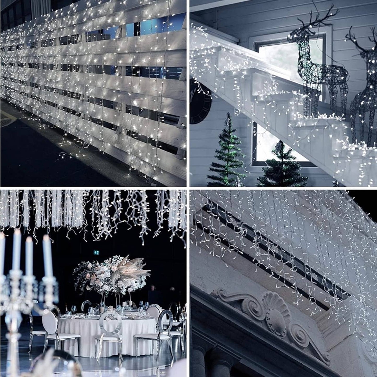 Icicle Christmas Lights Outdoor 18.57FT 360 LED