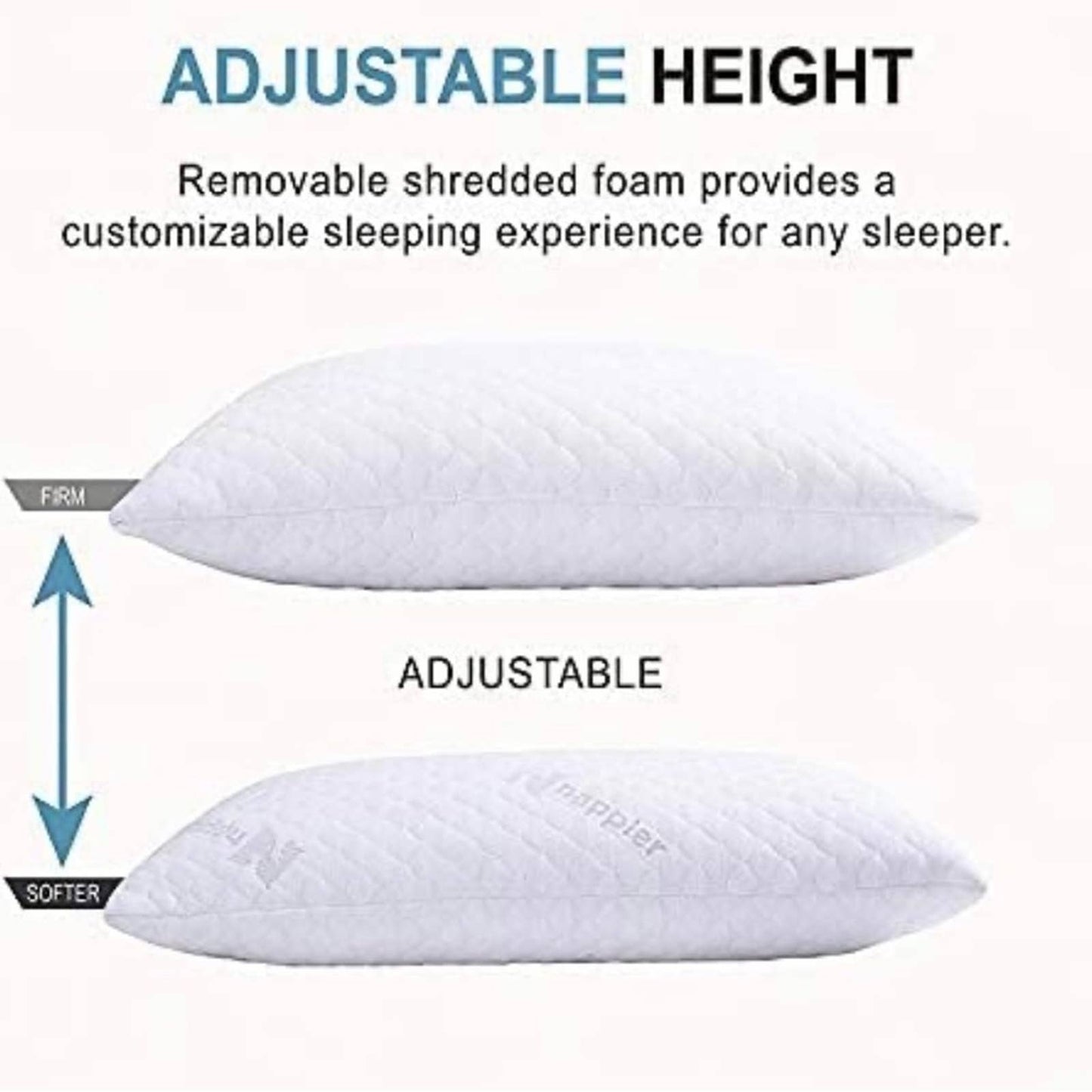 Nappler Premium Queen Pillow Hypoallergenic Adjustable Memory Foam #2